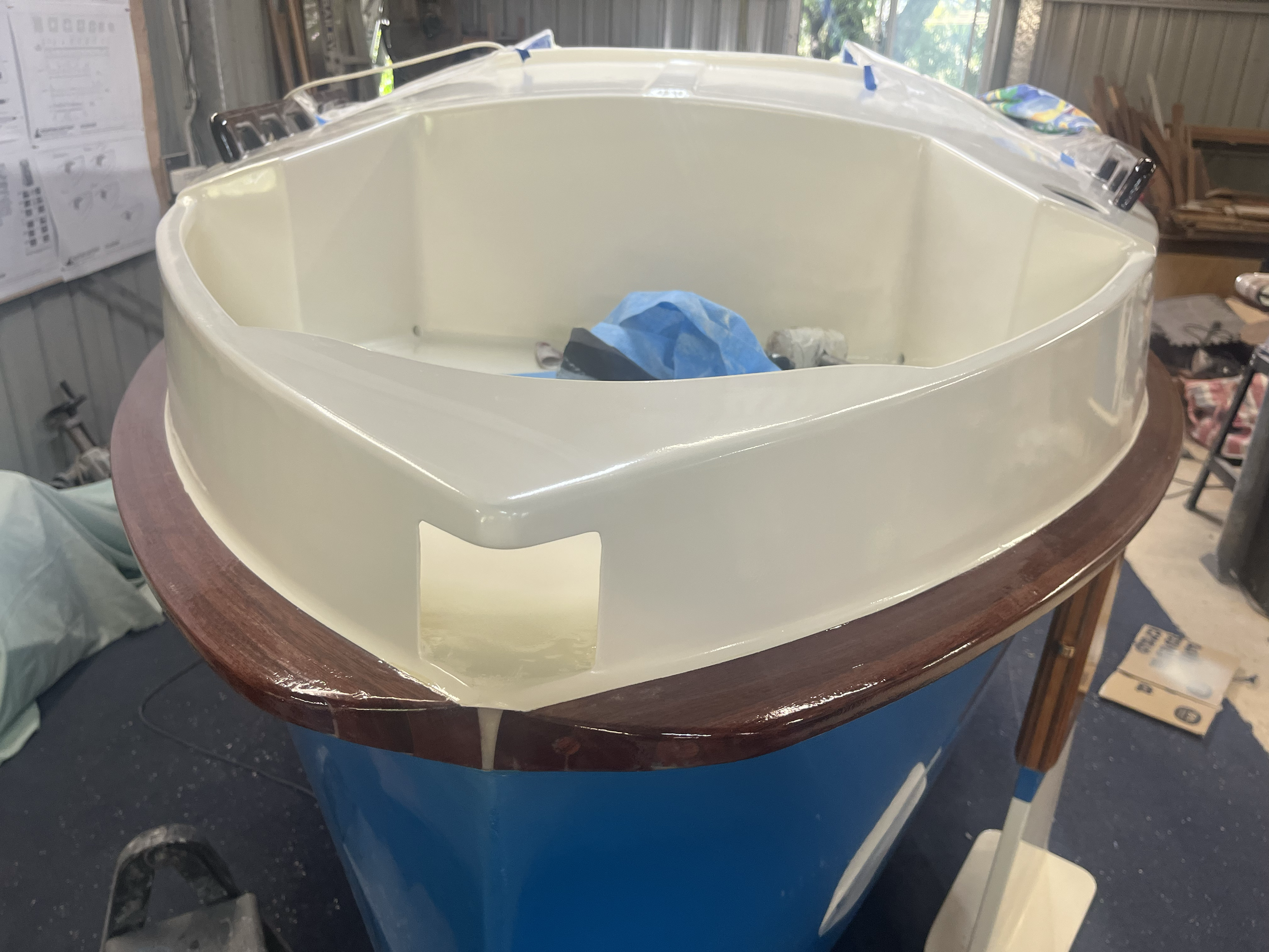 After: Yacht with top repainted