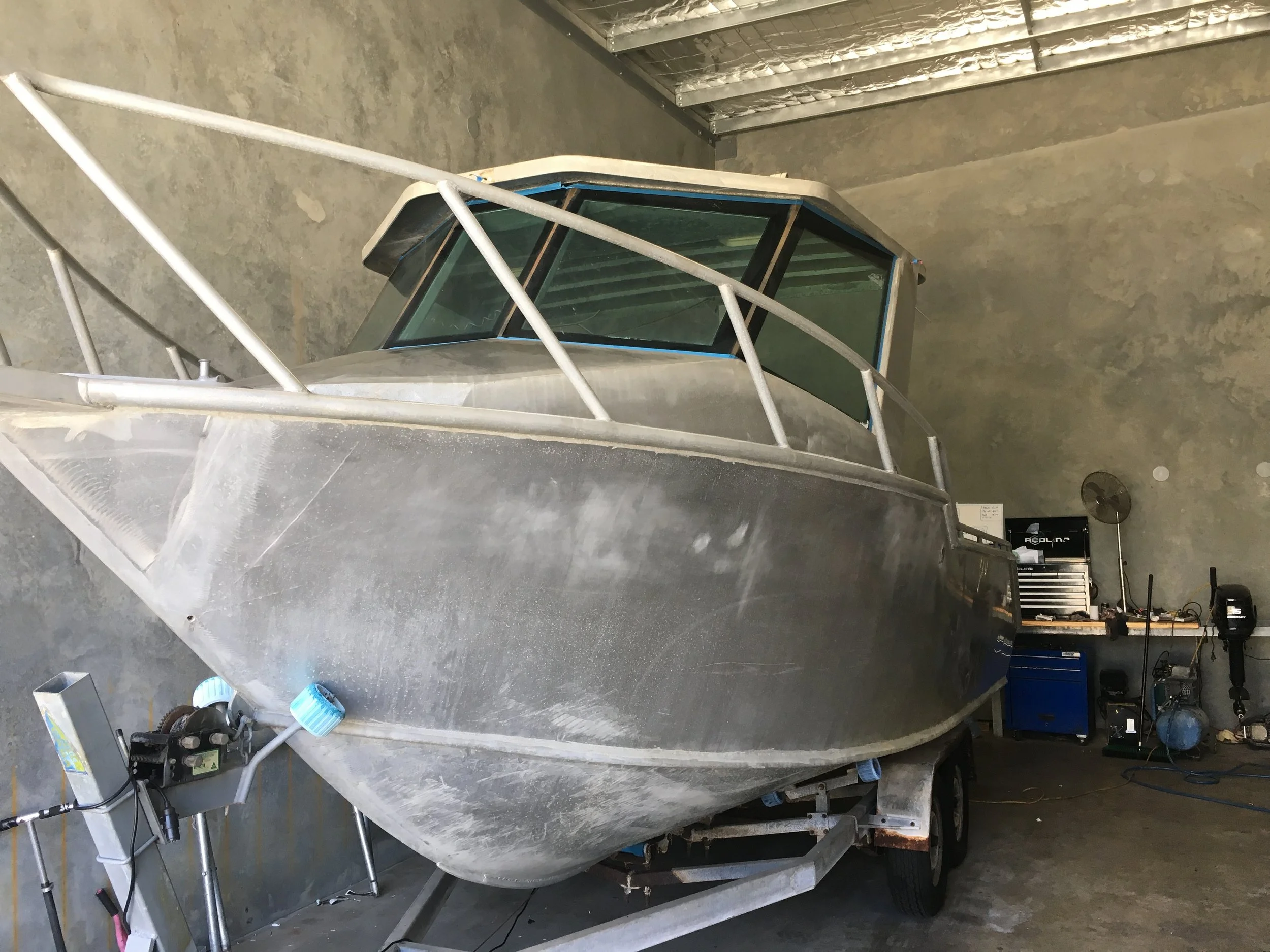 Before: Unpainted Boat