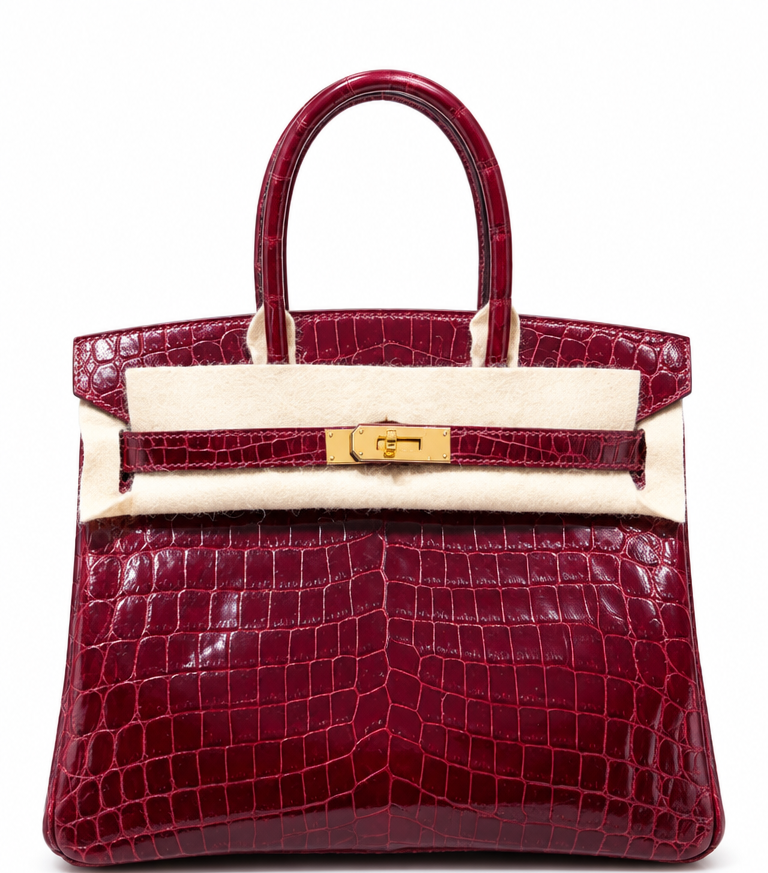 Hermès Birkin 30cm Bordeaux (57) Niloticus Crocodile, Gold Hardware, Stamp G, Brand New, Cites
