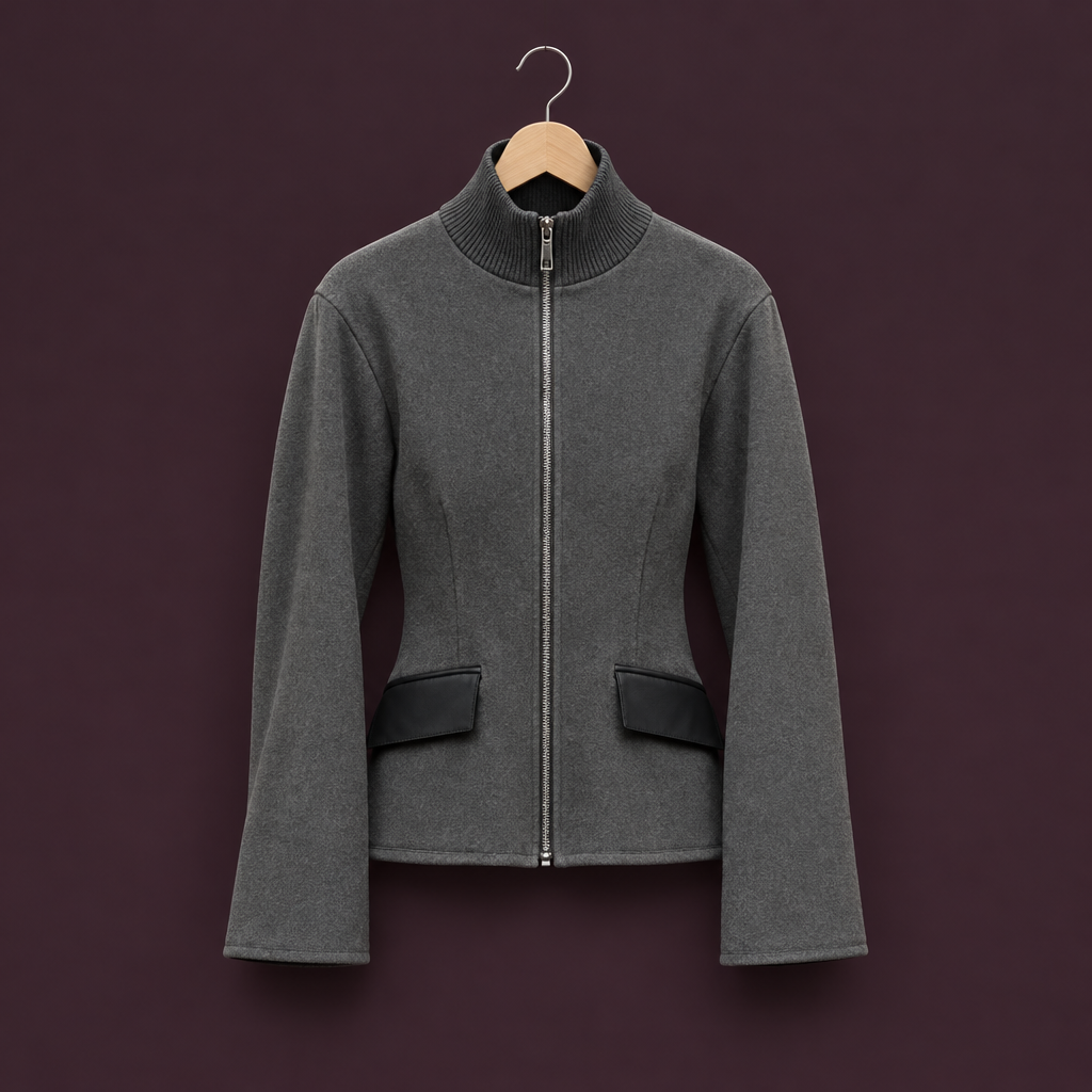 Dark Gray Fleece Jacket on Hanger (1).png