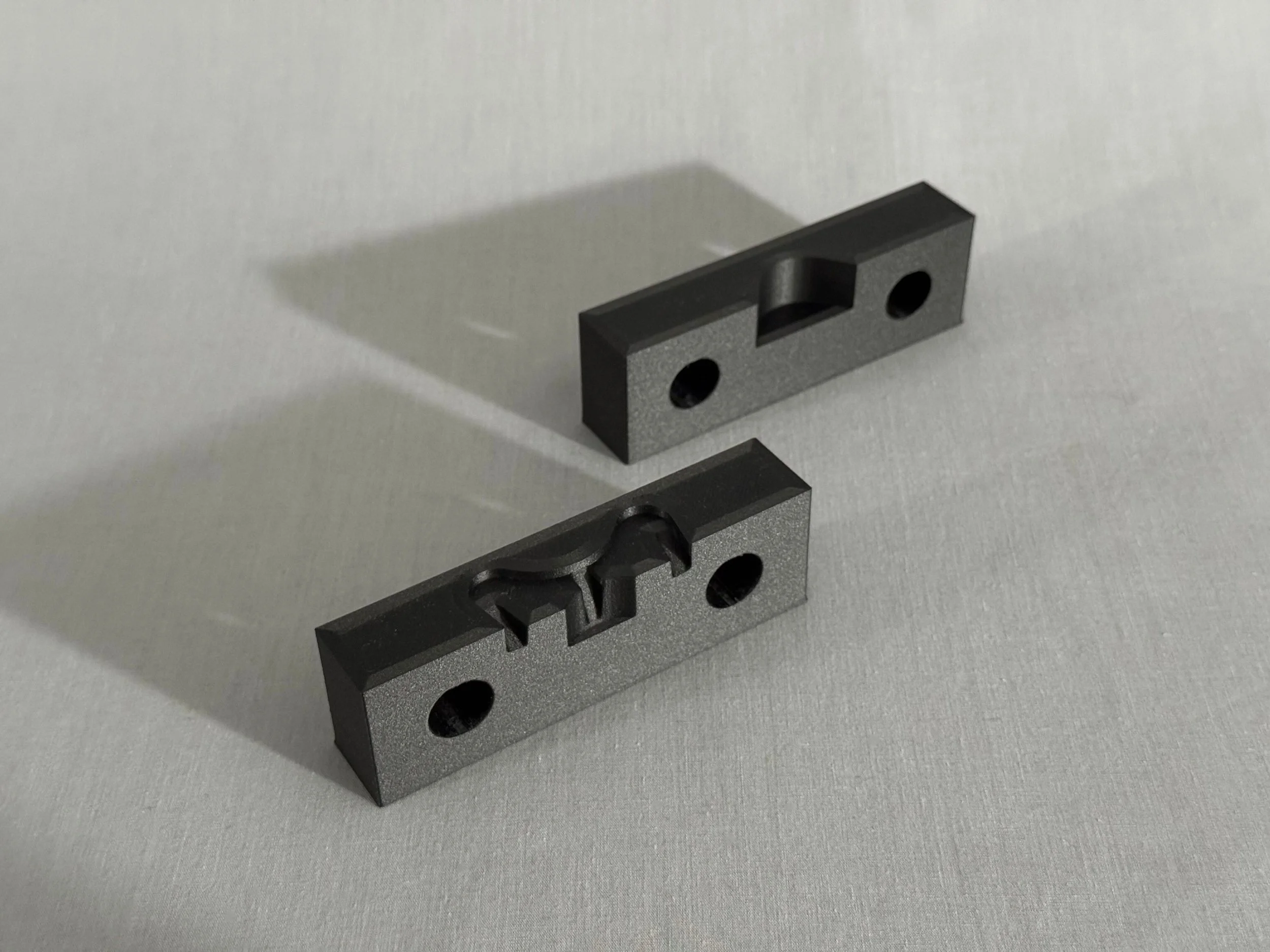 Precision 3D printed Onyx micro carbon fiber filled nylon workholding fixture.