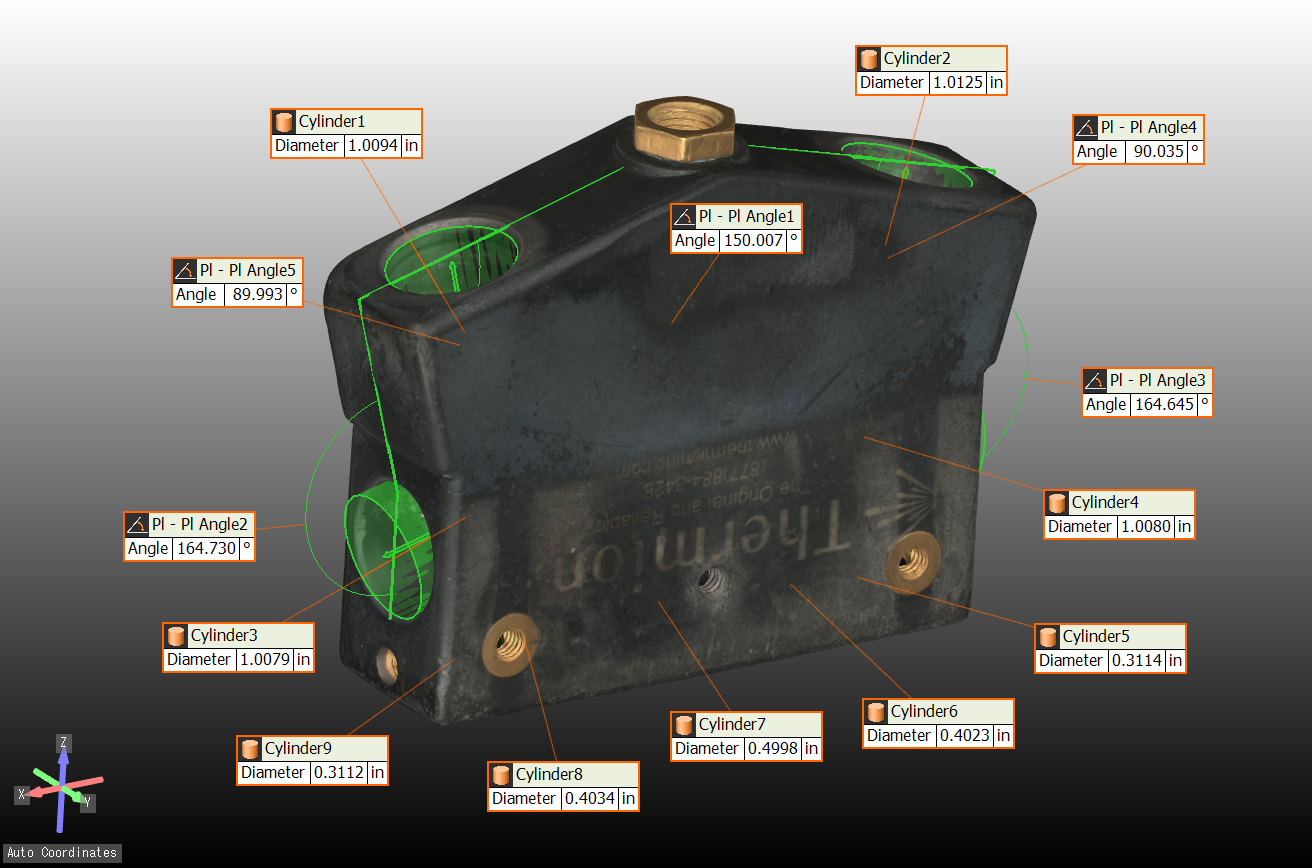 Keyence VL-800 CMM 3D scanning measurement data.