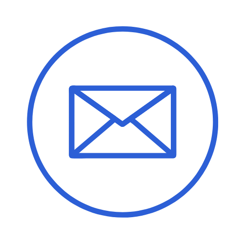 Icon of an envelope inside a circle, representing email or messaging.