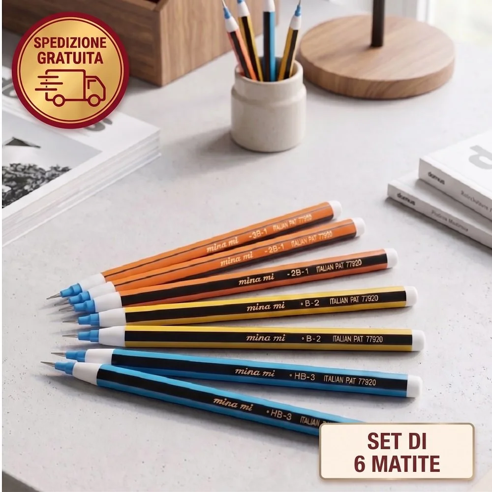 Set 6 Matite Minamì Design Pop-Office – Stock d'Epoca 1973 (NOS)