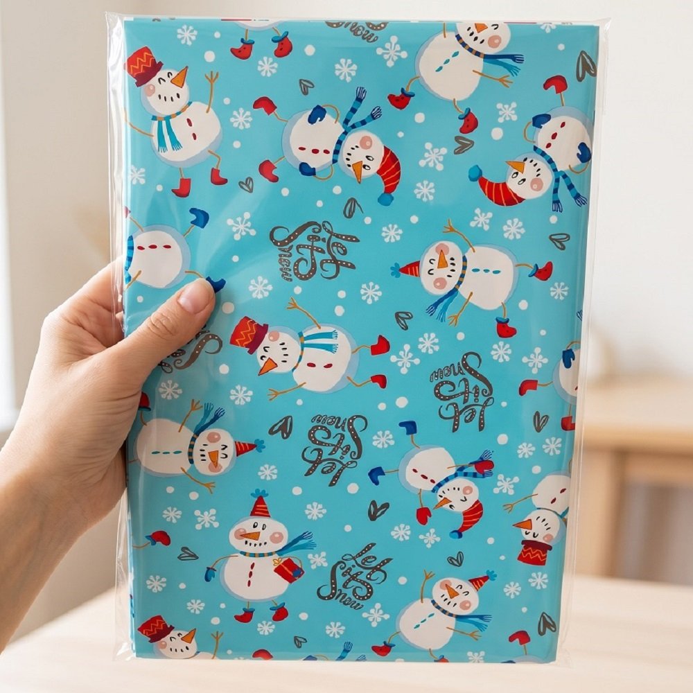 Confezione 20 Buste Regalo 40X25 cm in PPL con Pupazzo di Neve