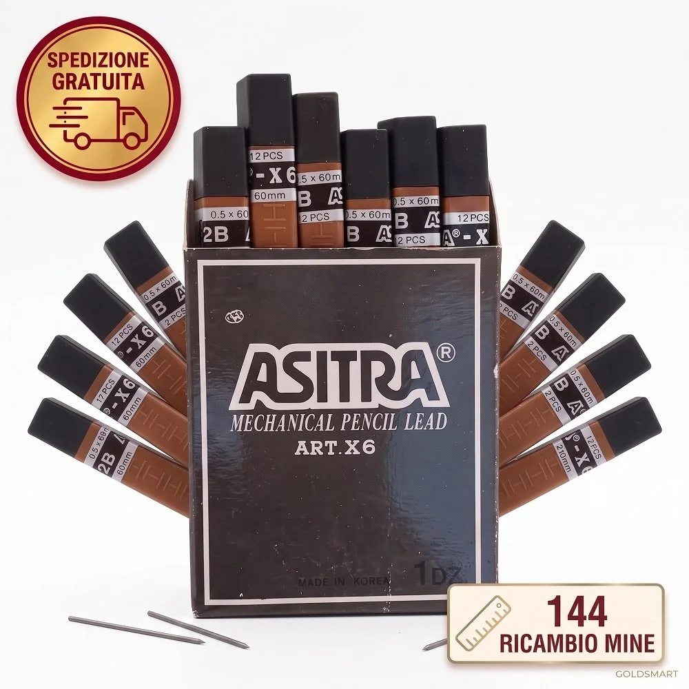 Confezione 12 Tubetti Mine Asitra 0.5 Art. X6 Gradazione 2B