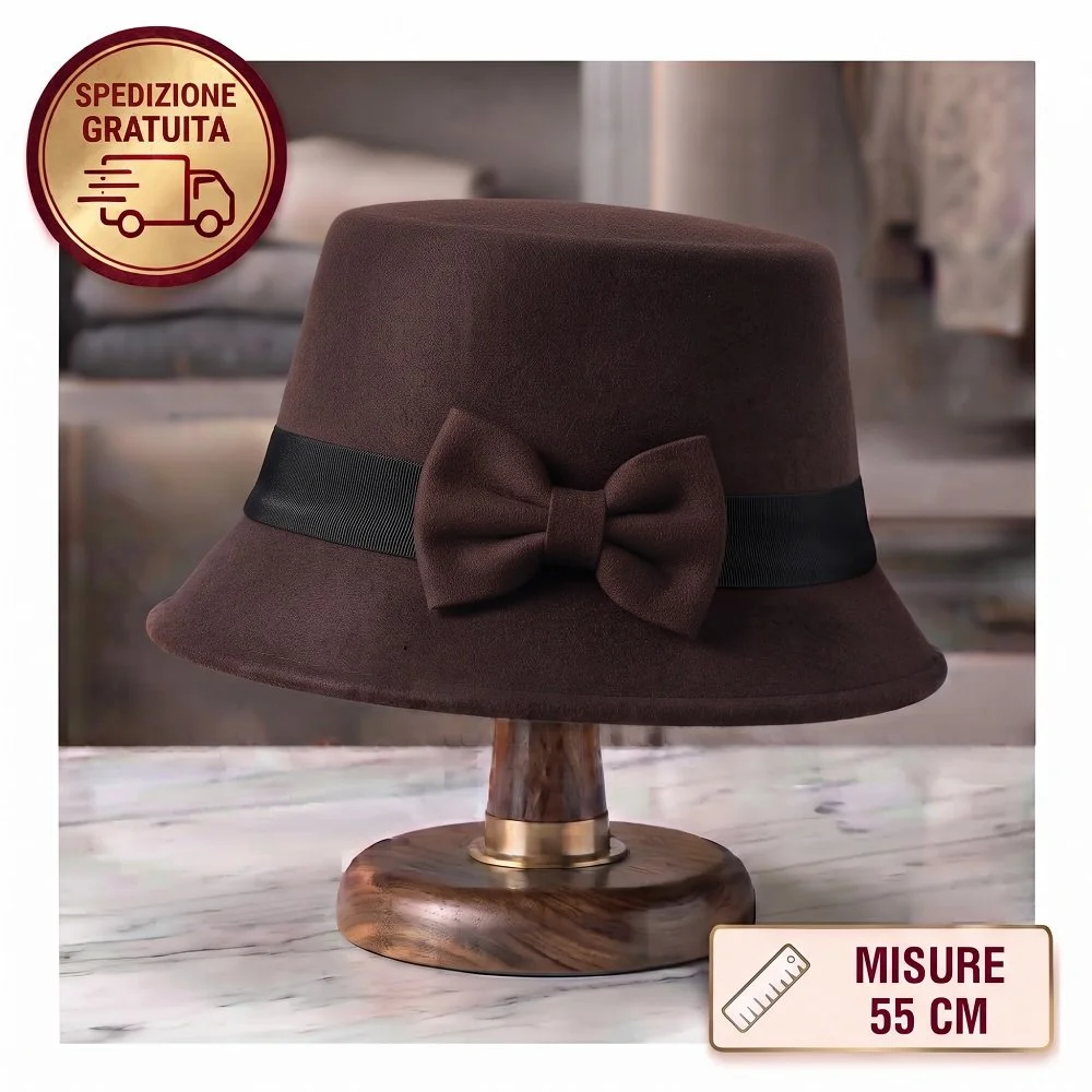 cappello fiocco in raso marrone.jpg