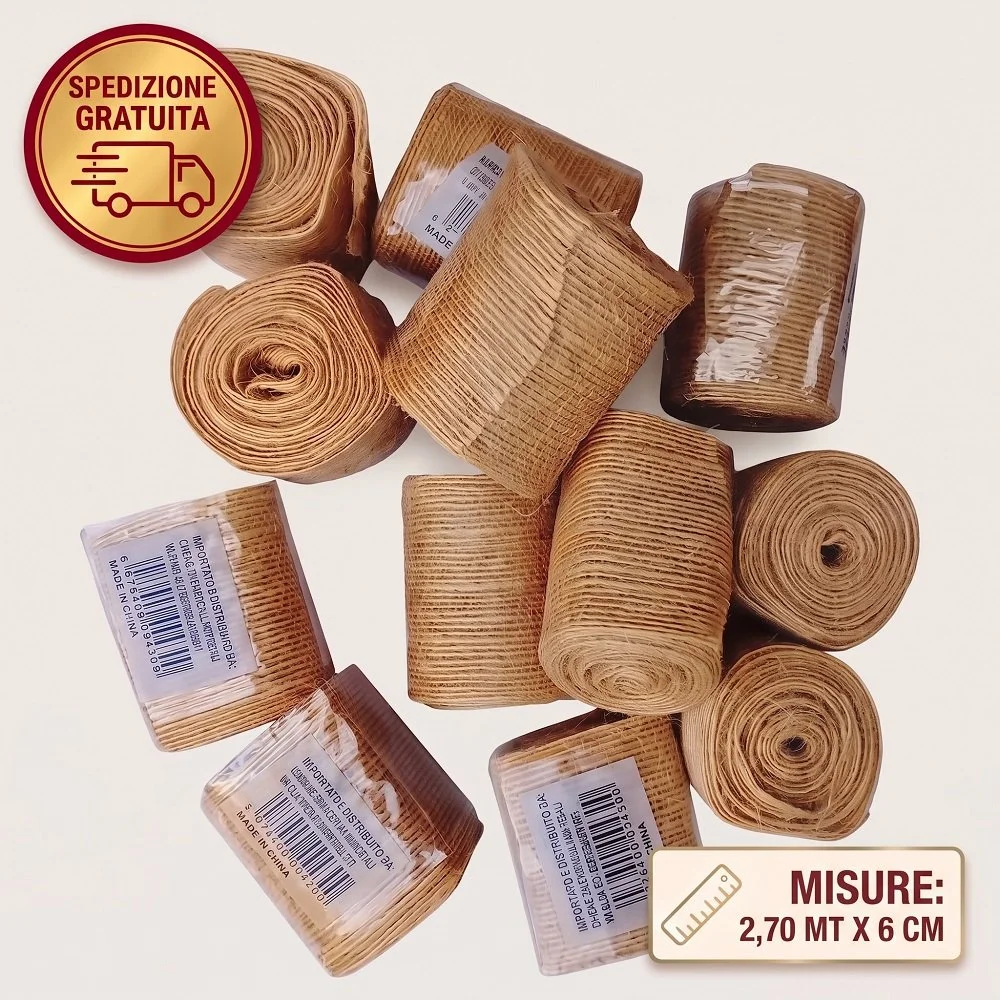 Confezione 12 Rotoli Juta Naturale (2,70 m x 6 cm) Marrone