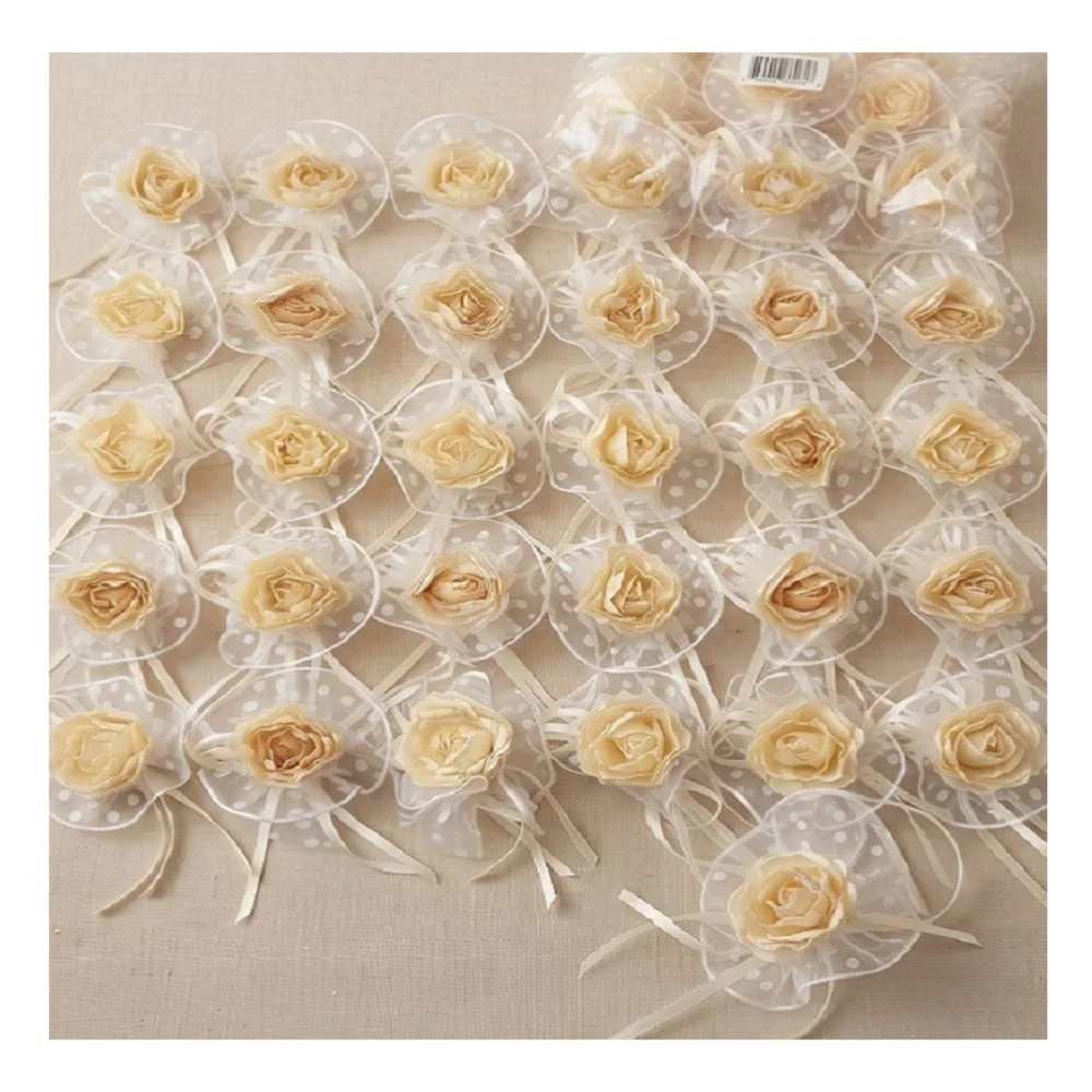 Set 36 Rose Portaconfetti Crema per Bomboniere Fai da Te