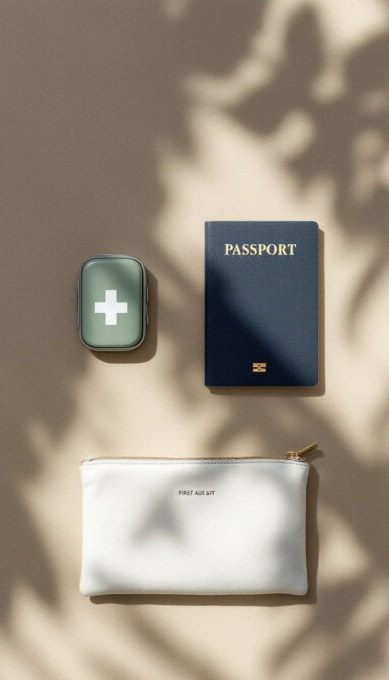 what to pack for travel — organised suitcase flat lay