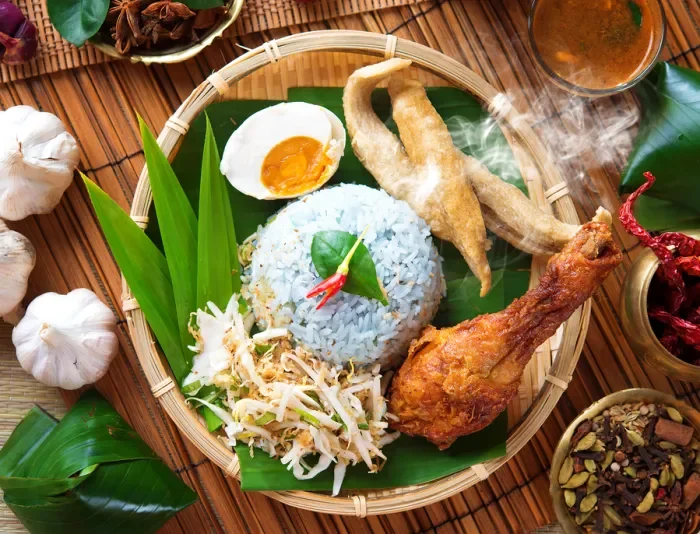 Nasi kerabu, Kelantan's signature blue rice dish