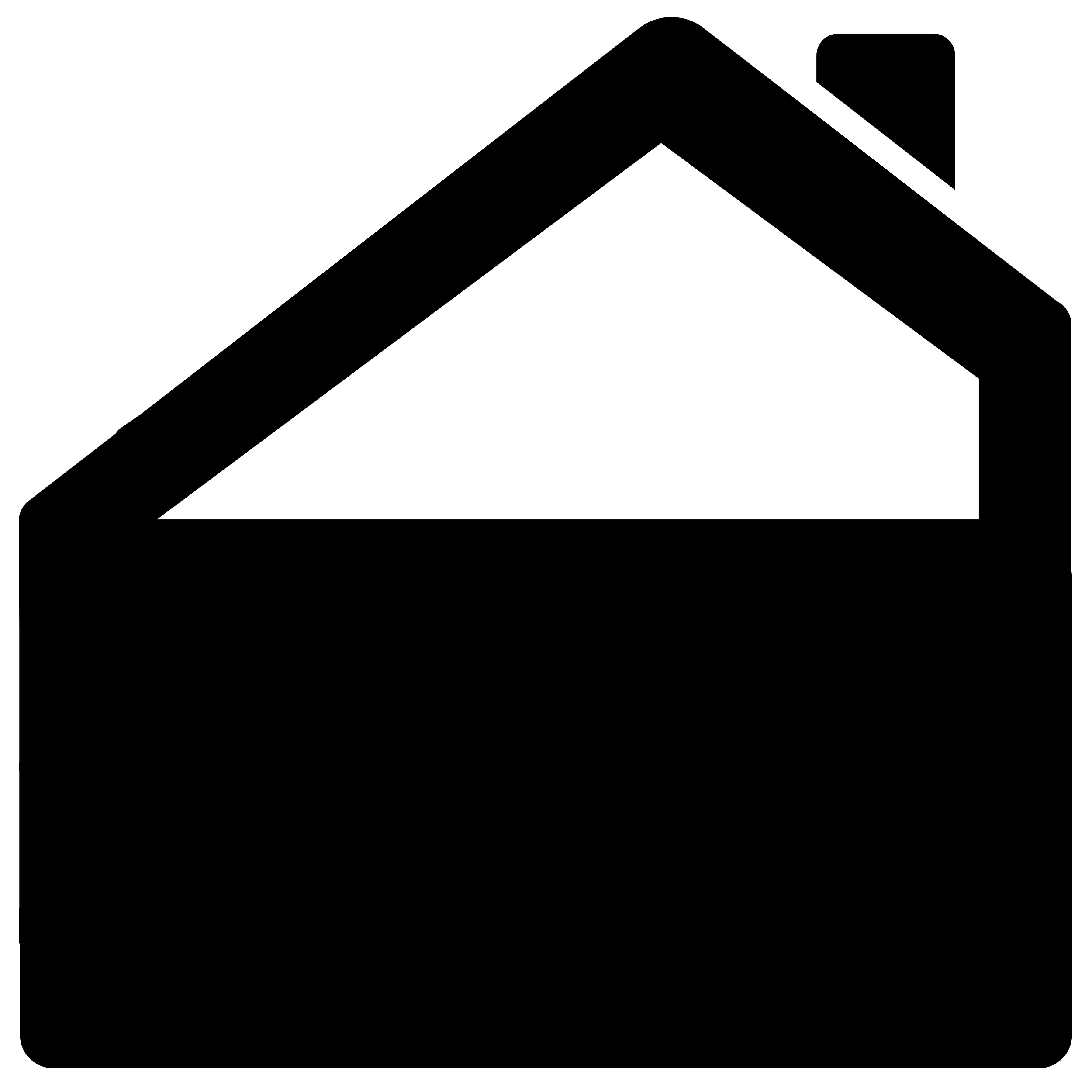 Black and white isometric illustration of a house with a triangular roof and a chimney.