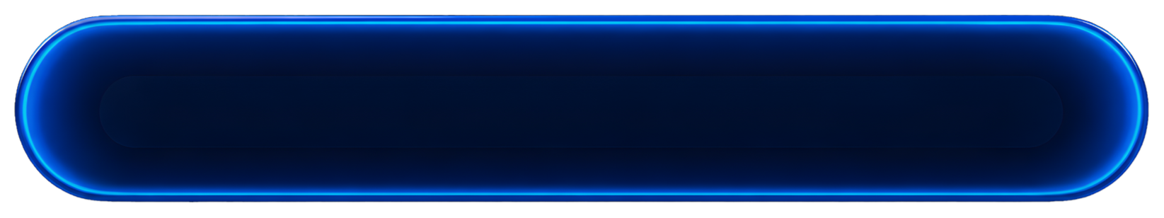 Blue glowing horizontal button with rounded edges against black background.