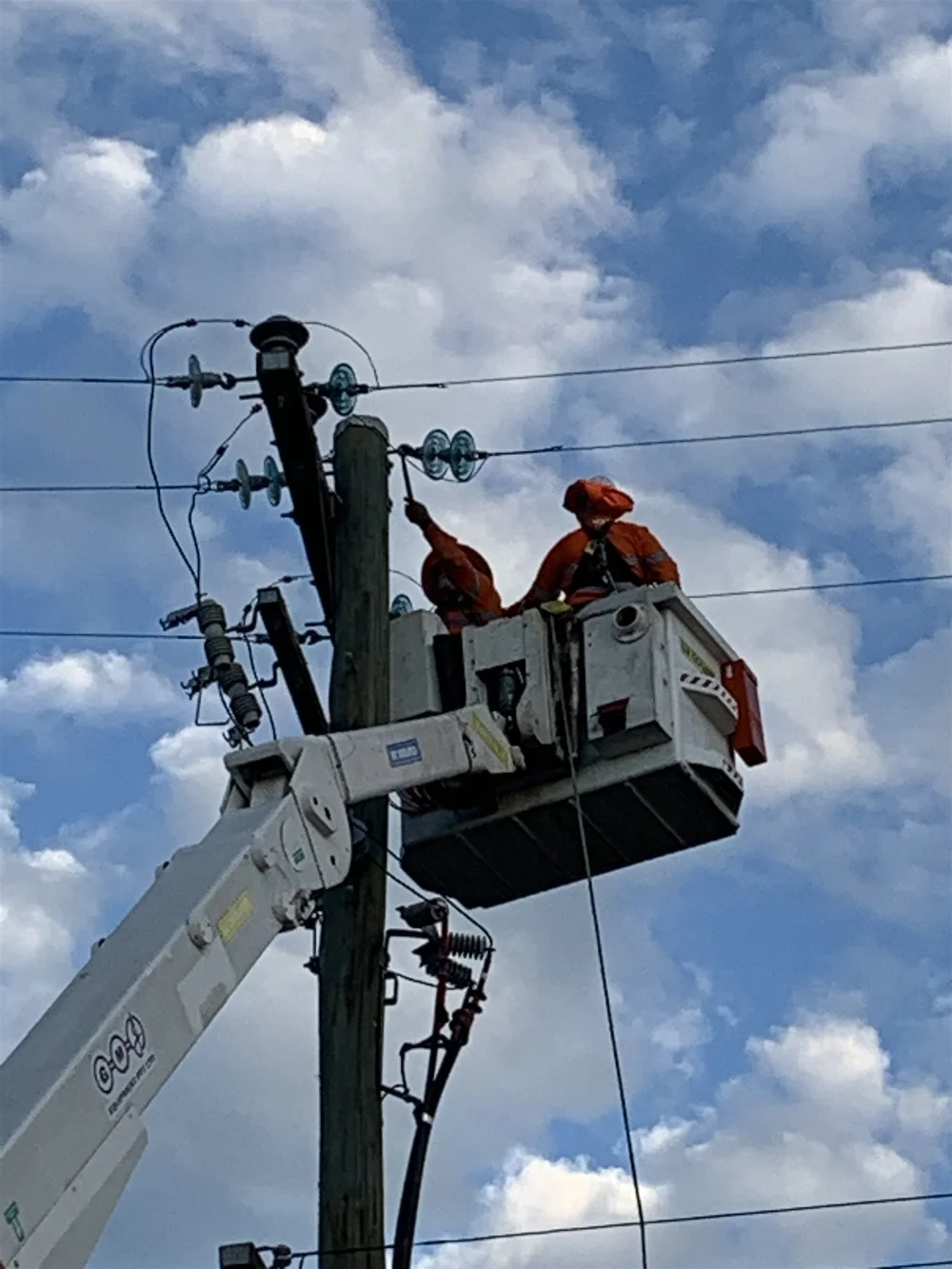 Electrical work from an elevated work platform
