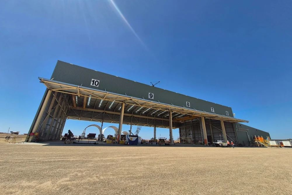 Large open-sided shed with electrical fit-out