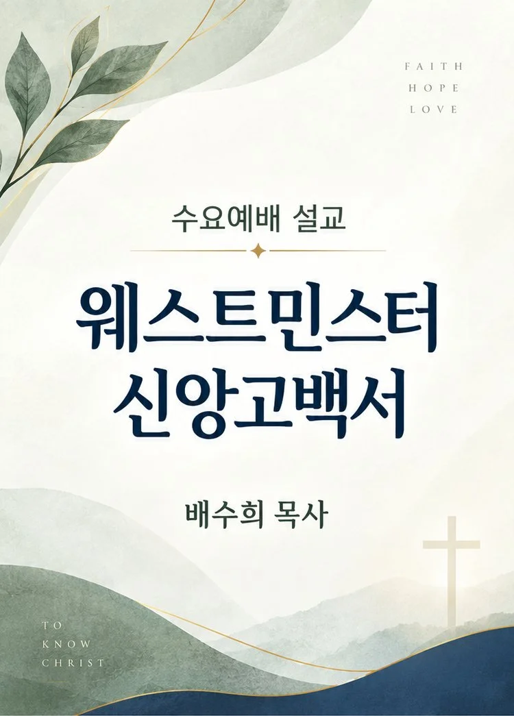 수요예배 설교 - 웨스트민스터 신앙고백서