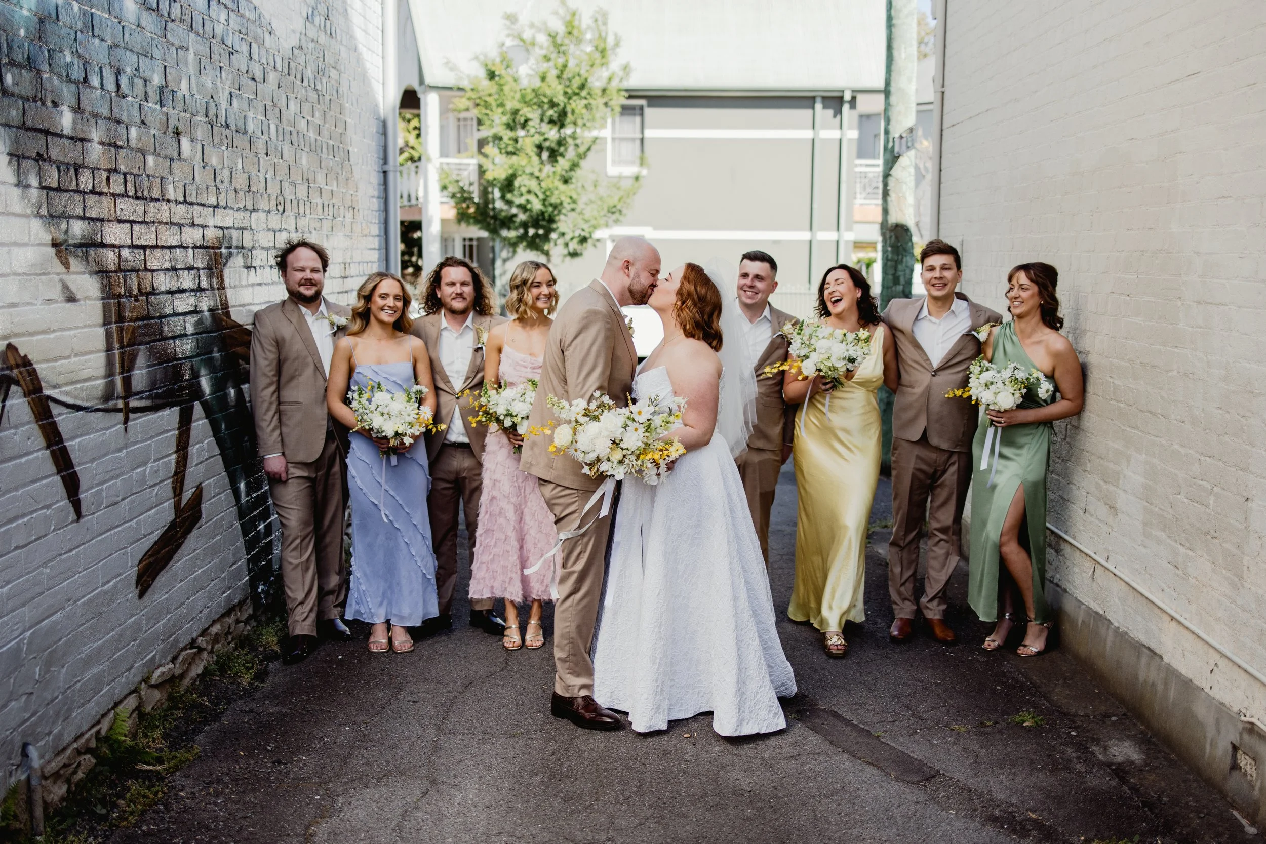 colourful urban wedding newcastle 