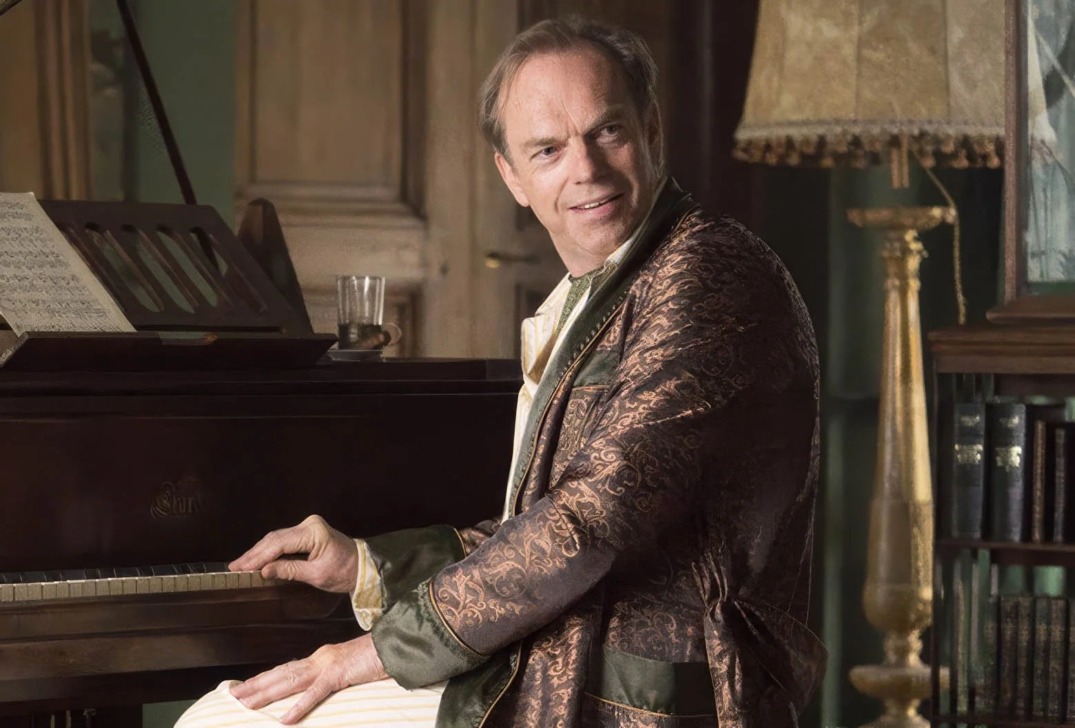 Hugo Weaving - coached by Joe Thompson to play piano on film.
