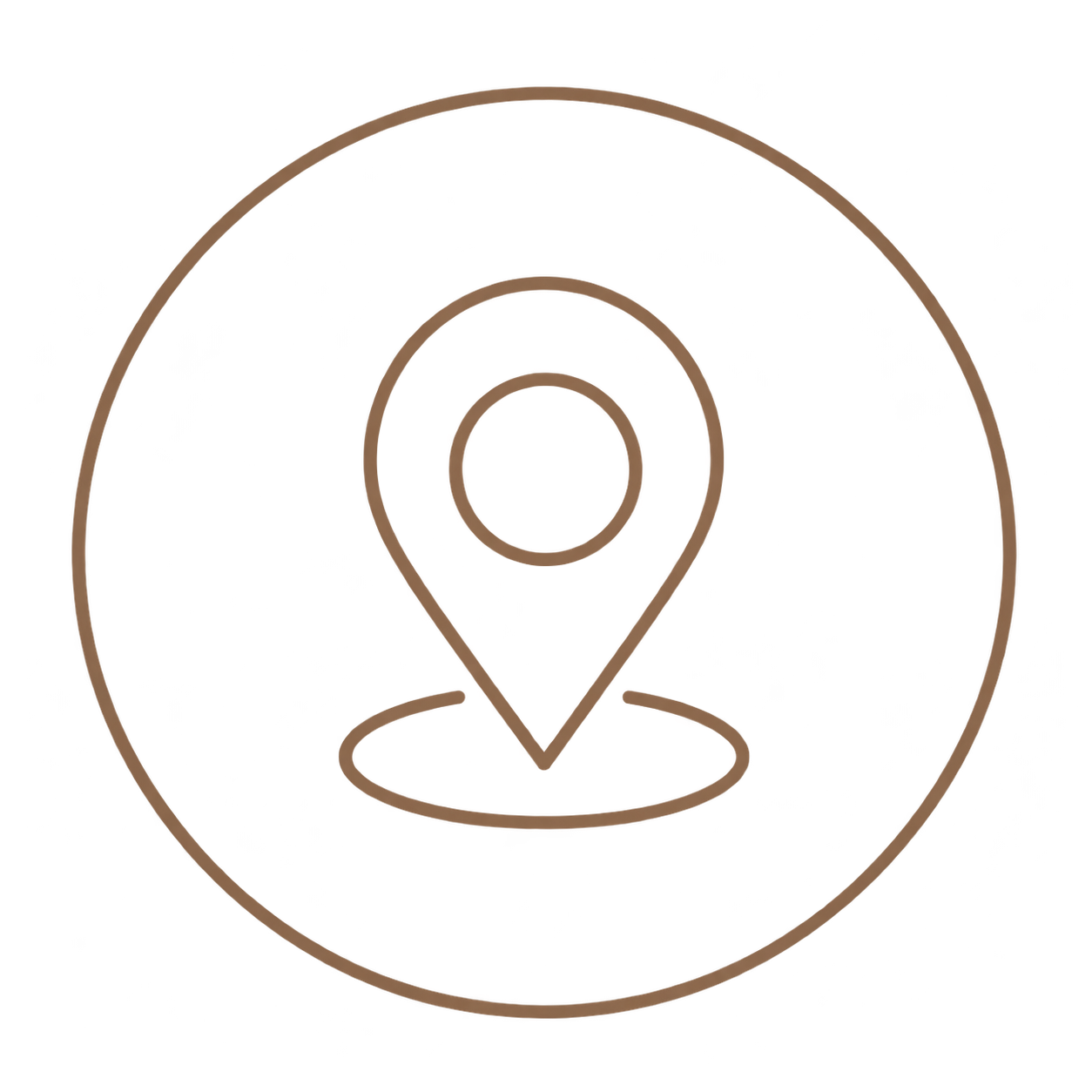 Map pin icon inside a circle