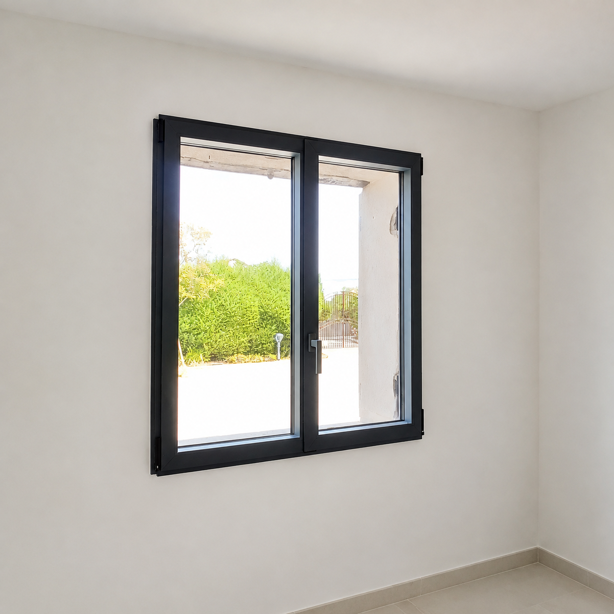 Fenêtre en aluminium à deux vantaux, réalisation à Montauroux