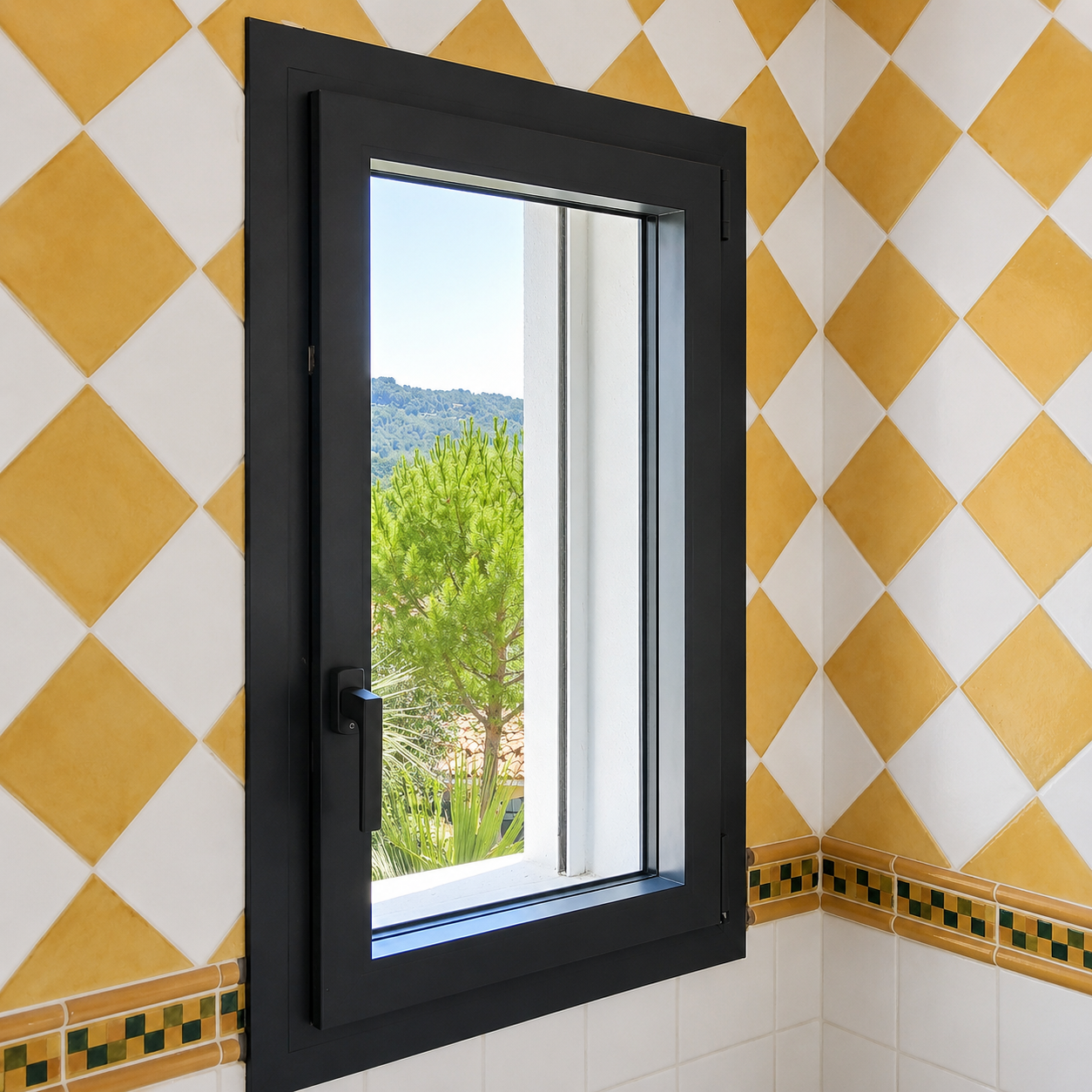 Fenêtre en aluminium gris anthracite, réalisation à Callian