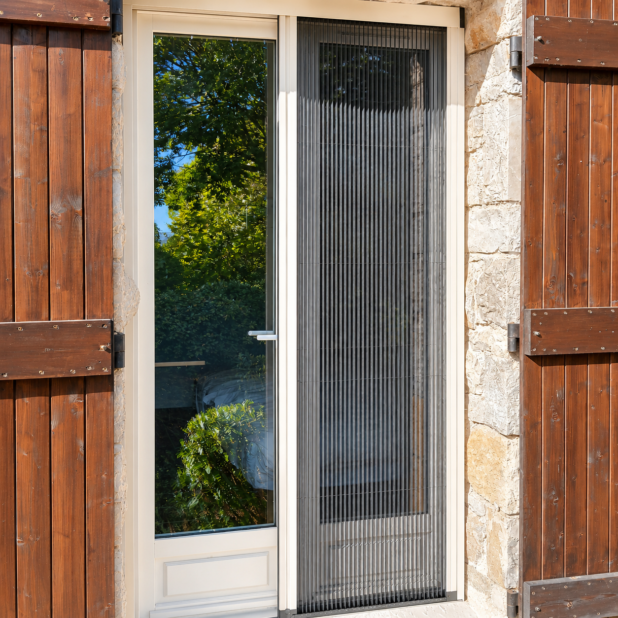 Moustiquaire porte fenetre vertical réalisation Fayence