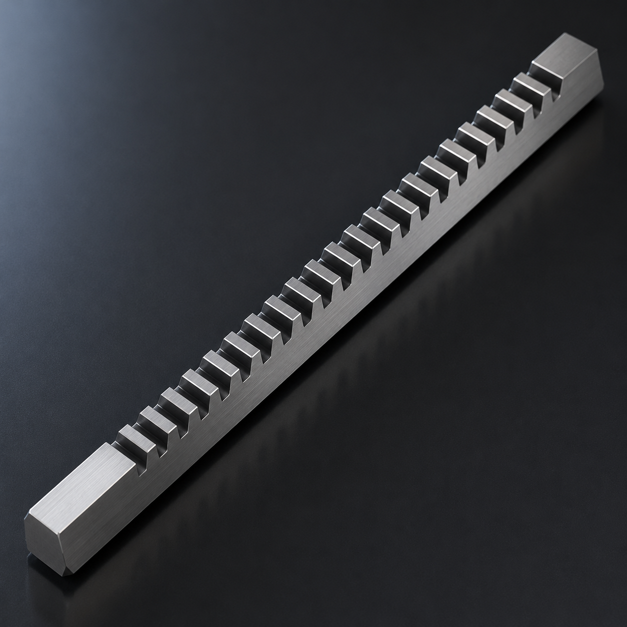 Precision flat broach manufactured for machining external profiles, splines, and custom metal components.