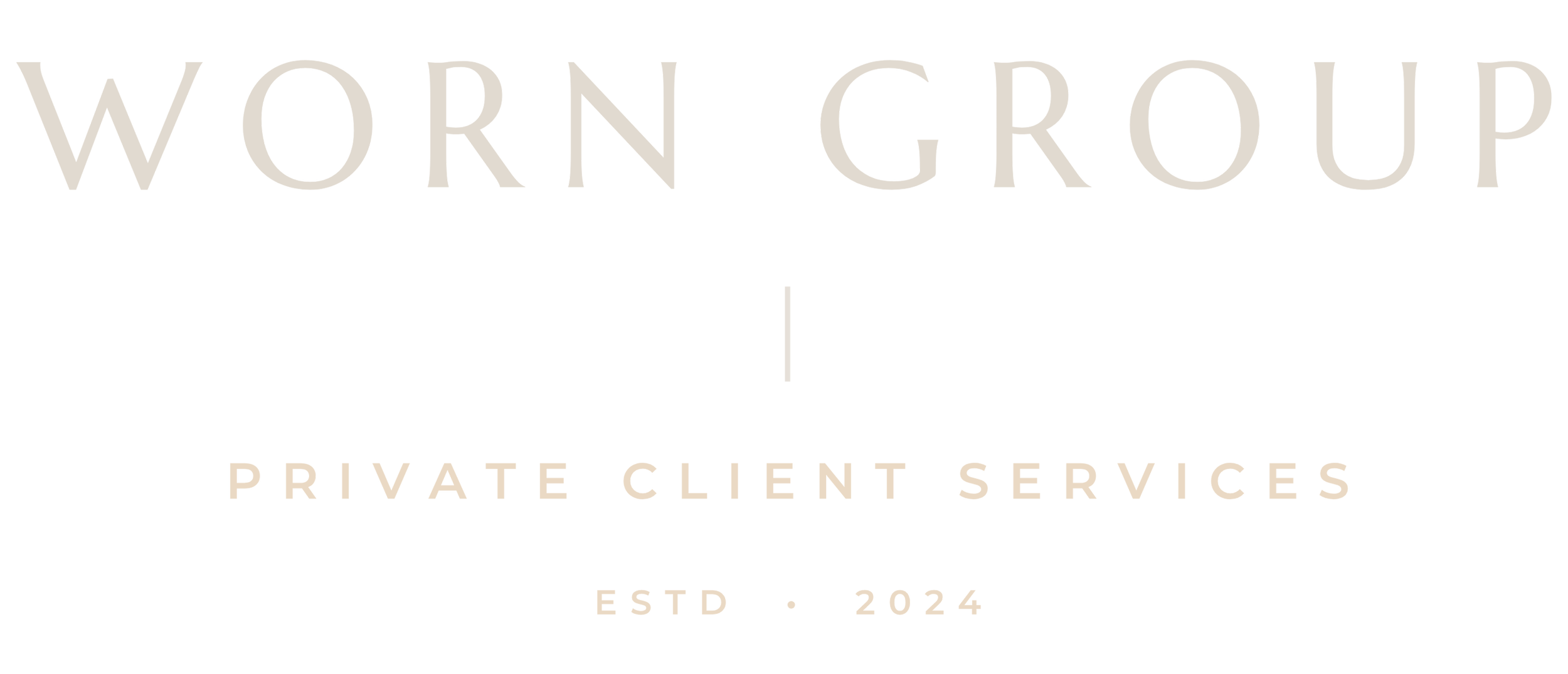 Logo of Worn Group, a private client services company established in 2024.