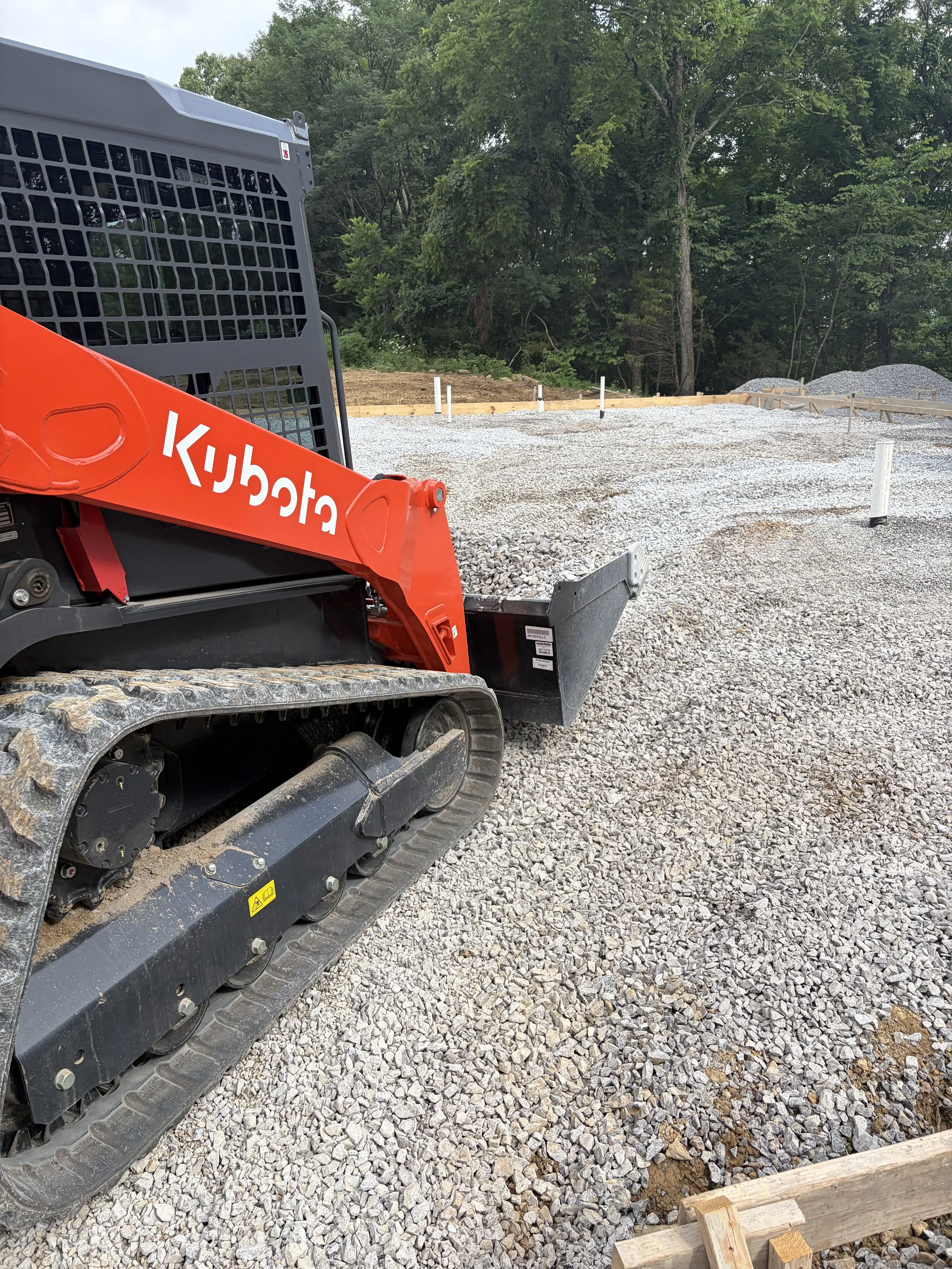 Residential house pad prepared for construction near Knoxville in East Tennessee.