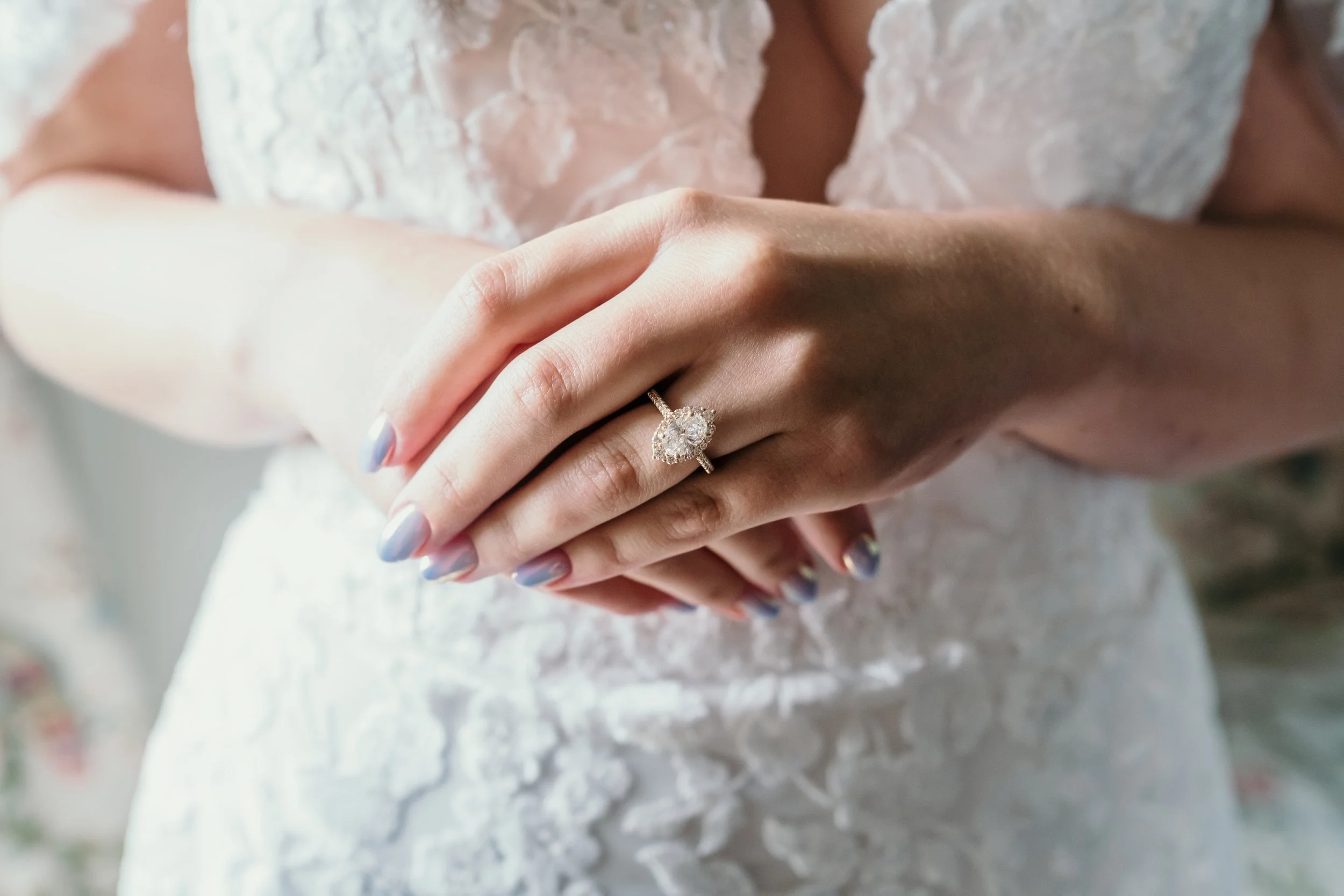 brides hand with ring