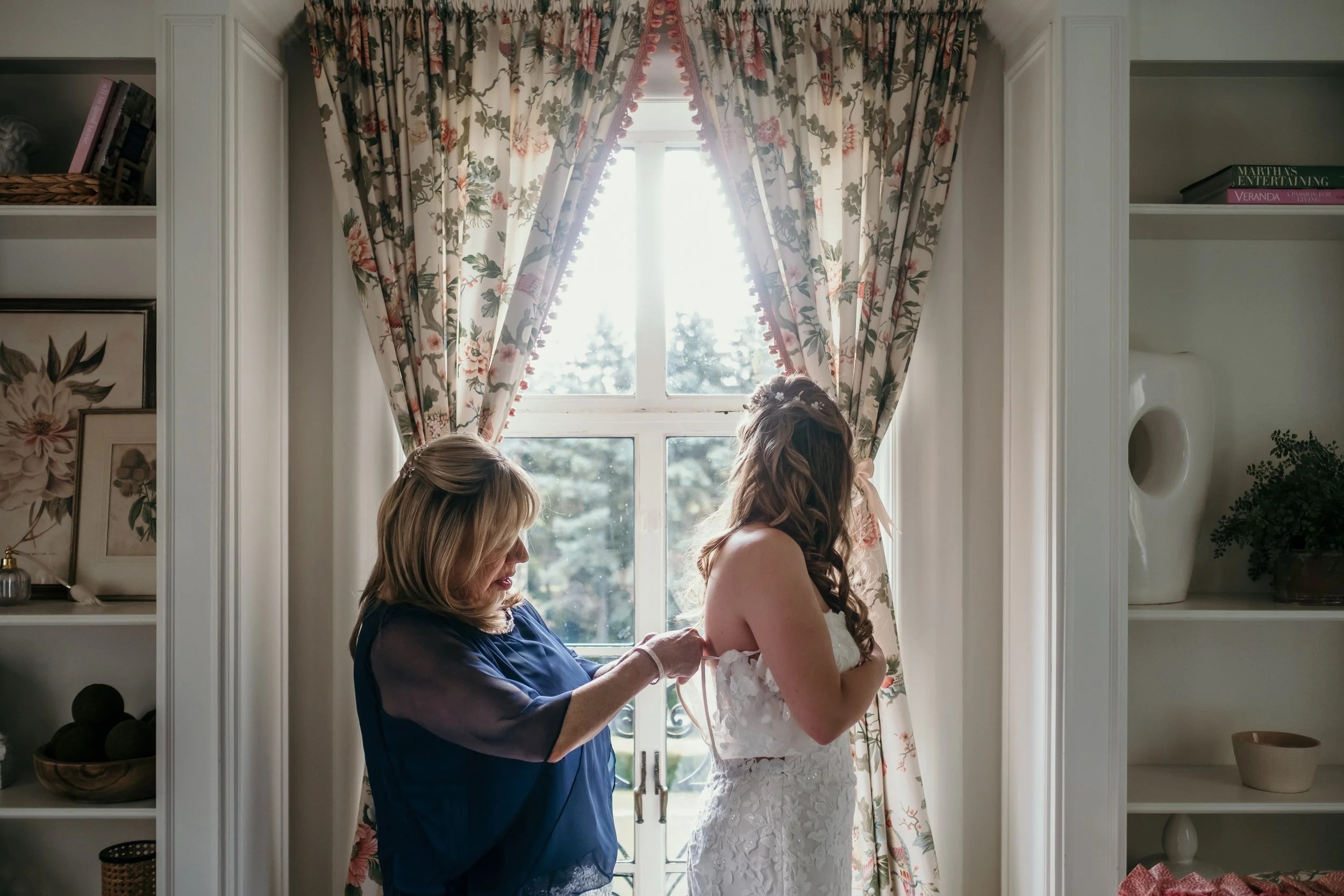 mother and daughter getting ready