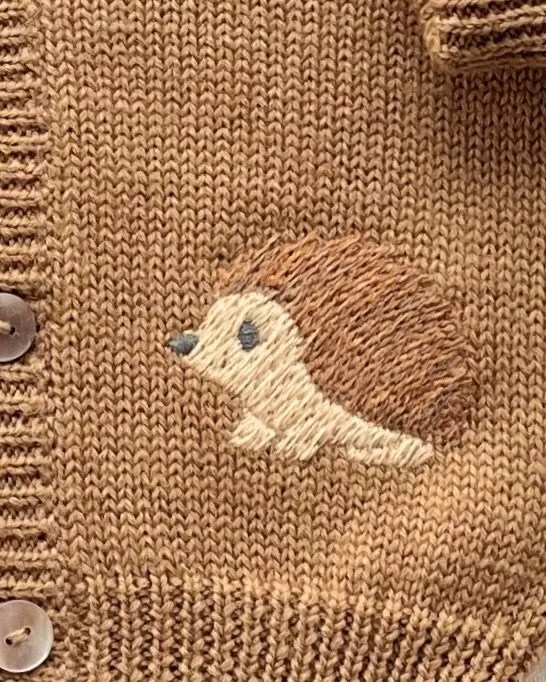 Personalized Cashmere & Merino Baby Cardigan with Hedgehog Embroidery – Little Woodland Friends Collection 3.jpeg