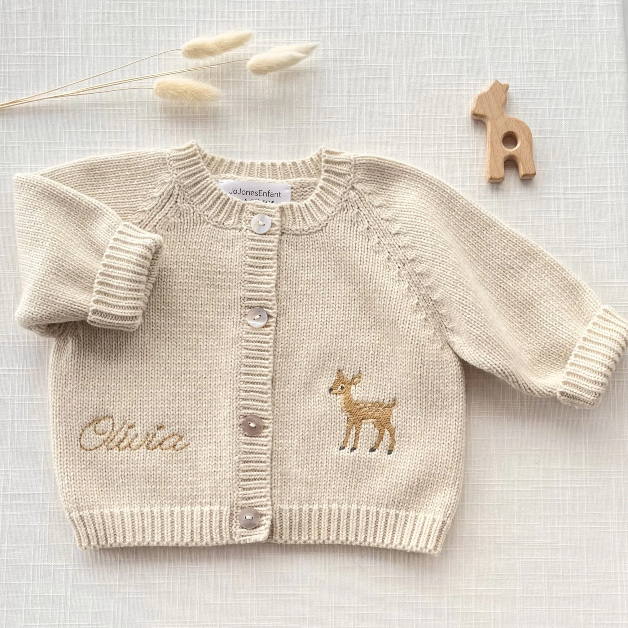 Personalized Cashmere & Merino Baby Cardigan with Fawn Embroidery – Little Woodland Friends Collection 2.jpeg
