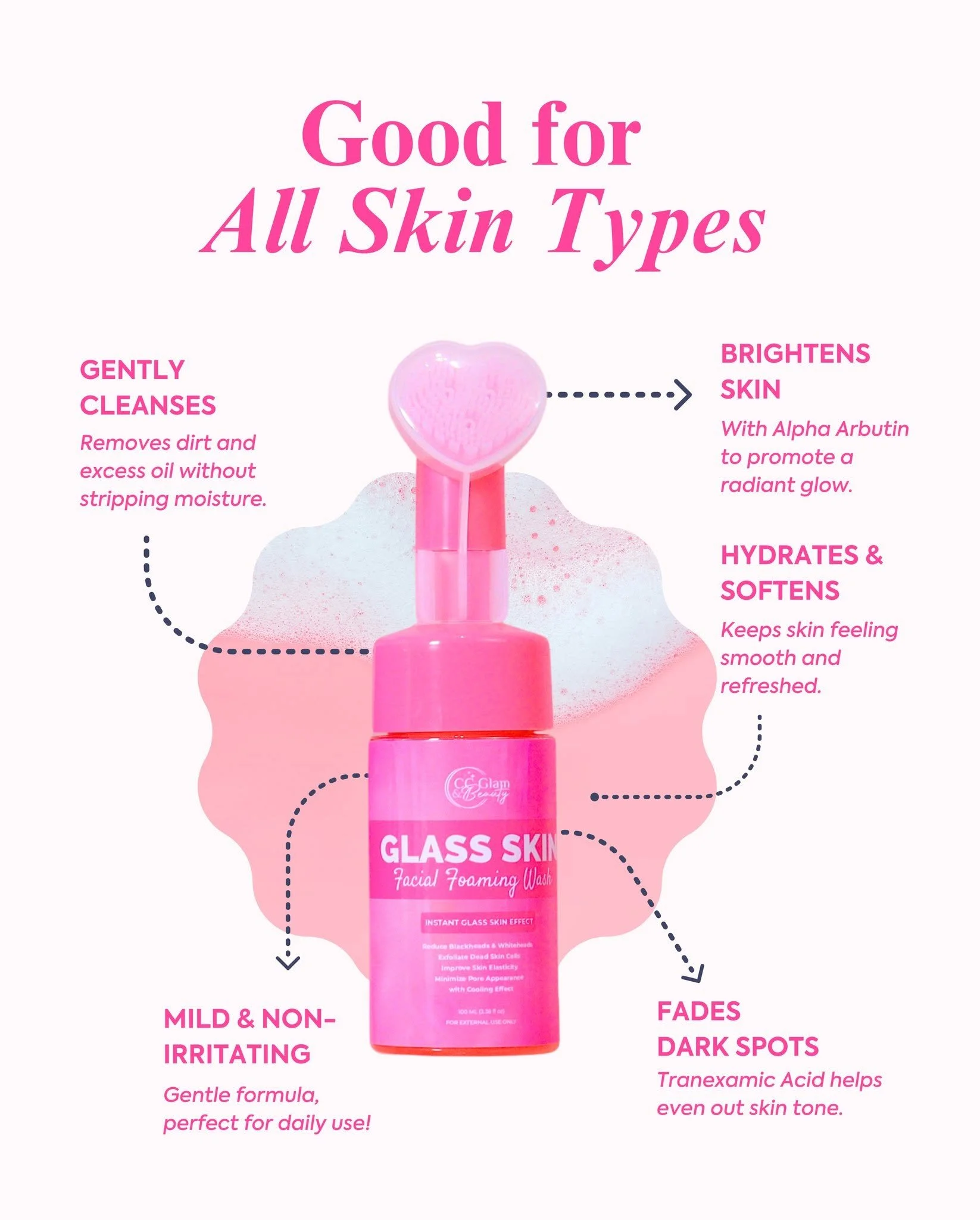 CC Glam - Beauty Glass skin Facial Foaming wash 100ml