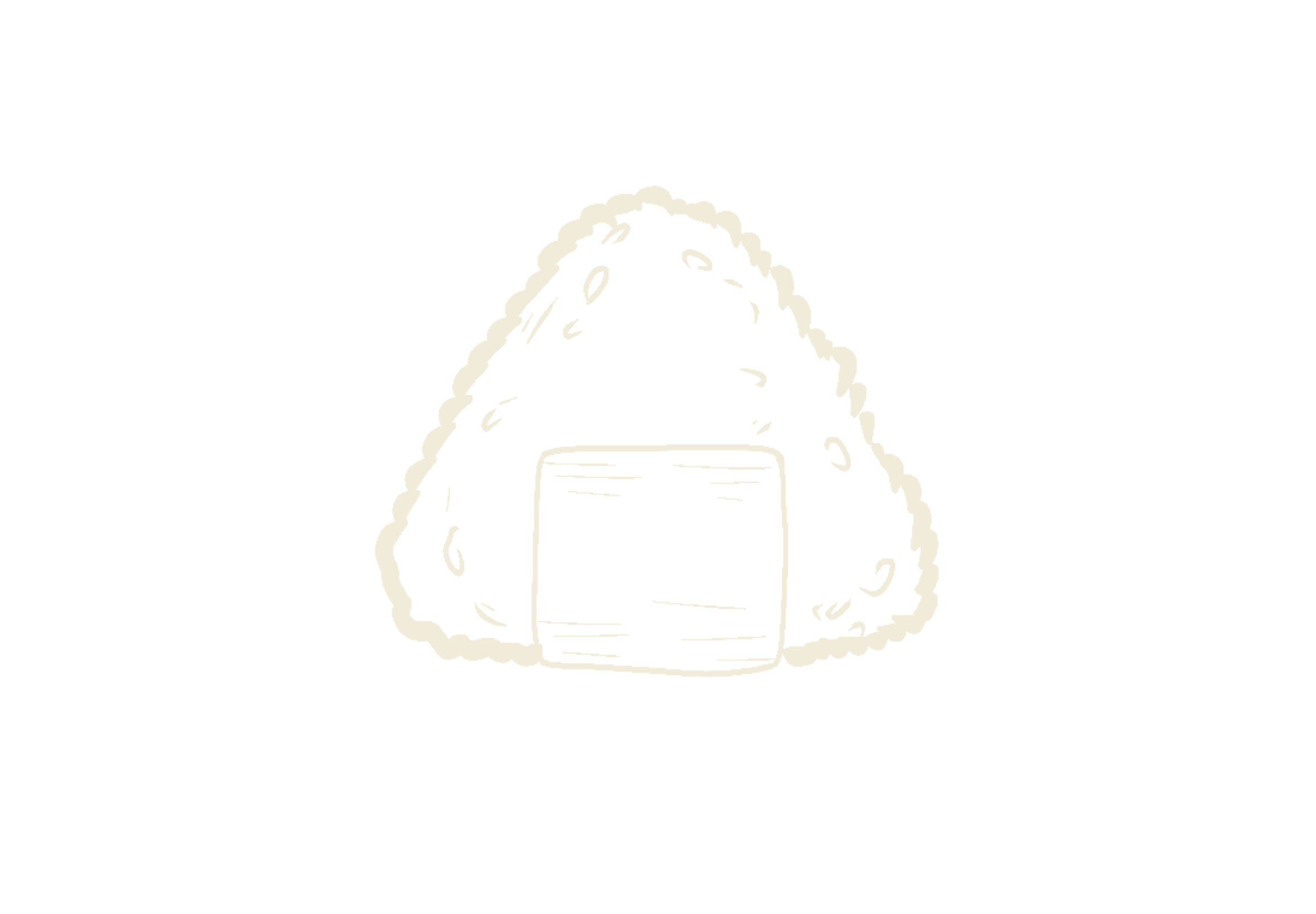 A simple line drawing of a mountain with a rectangular opening at the base, possibly representing a cave or entrance.