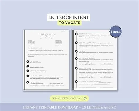 Notice of Intent to Vacate Premises