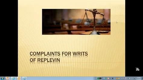 Writ of Replevin