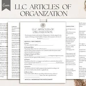 Preparing and Filing Limited Liability Company (LLC) Articles of Organization