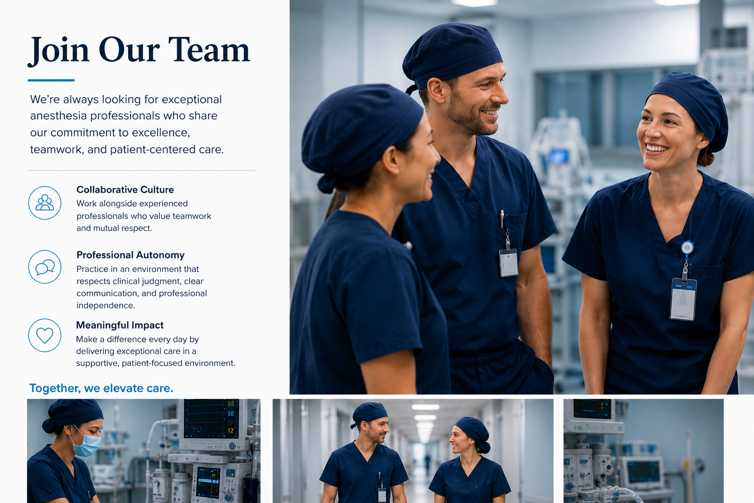 Coastline Anesthesia professionals working collaboratively