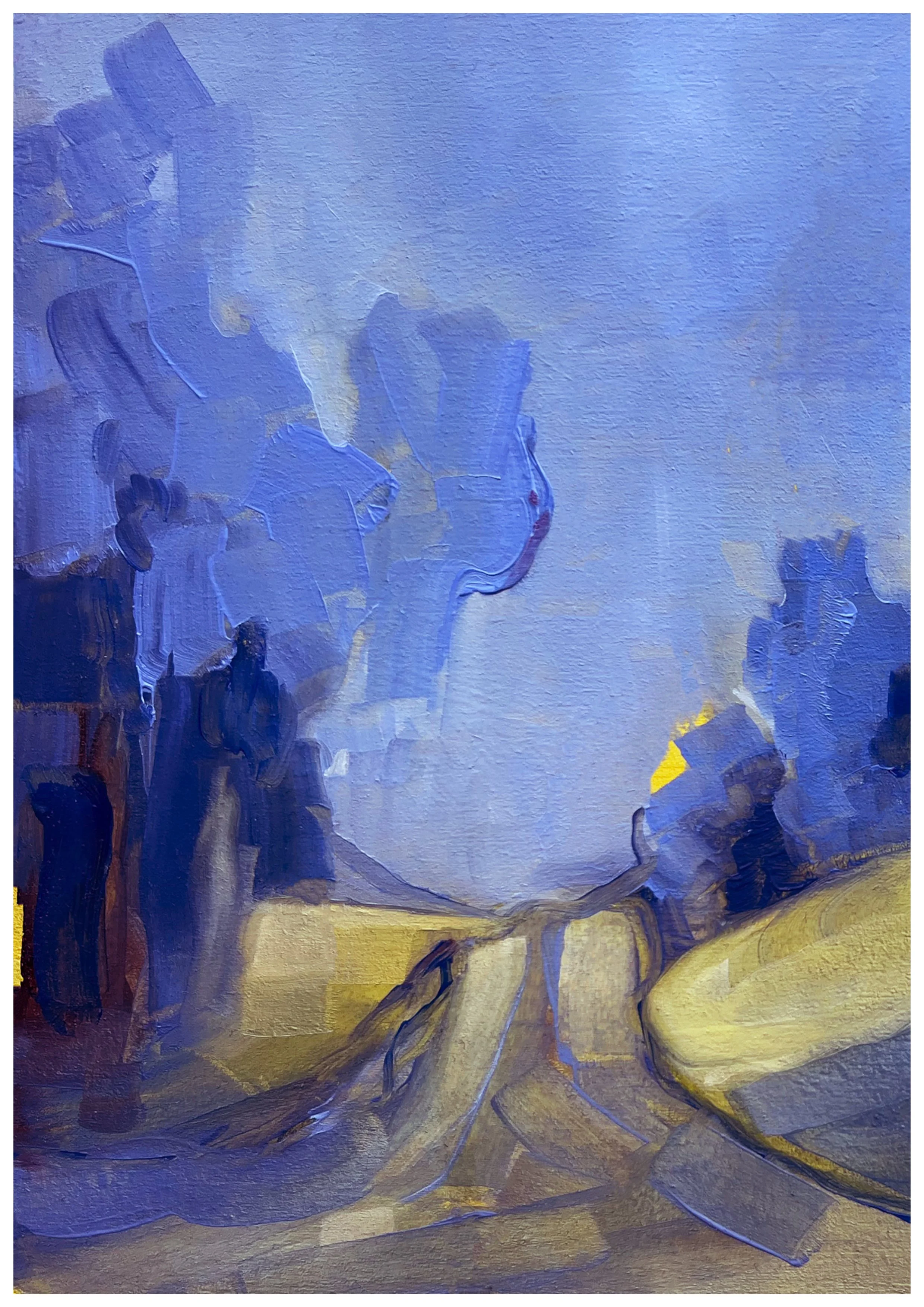 original contemporary oil landscape painting exploring the changing qualities of light, atmosphere, and colour.