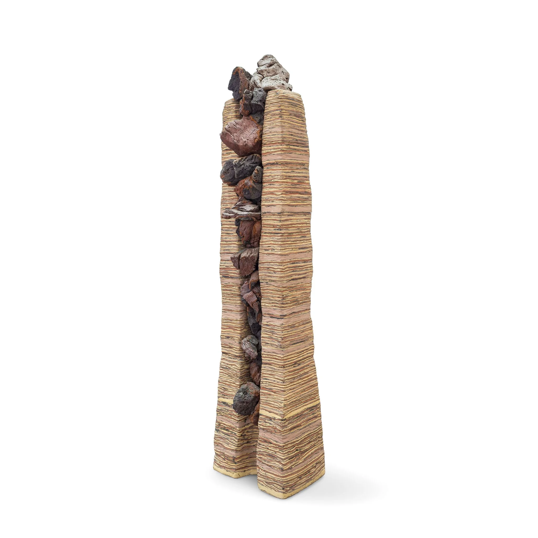 Expanded slate stone and pigmented clay. Fired at 1220ºC. 196 x 44 x 32 (cm)