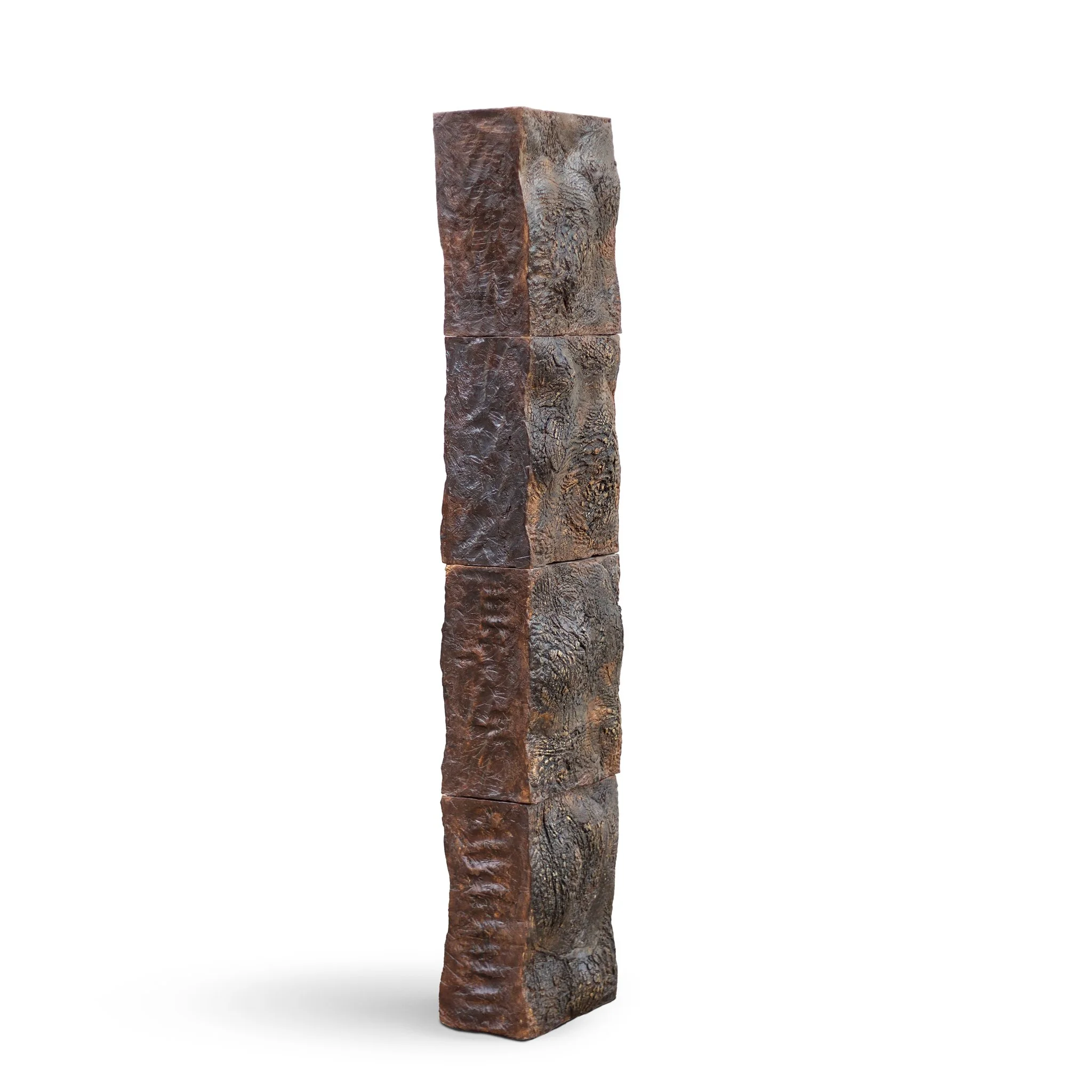 Refractory clay, oxides and glazes. Fired at 1220ºC. 36 x 22 x 176 (cm) (4 stacked modules)