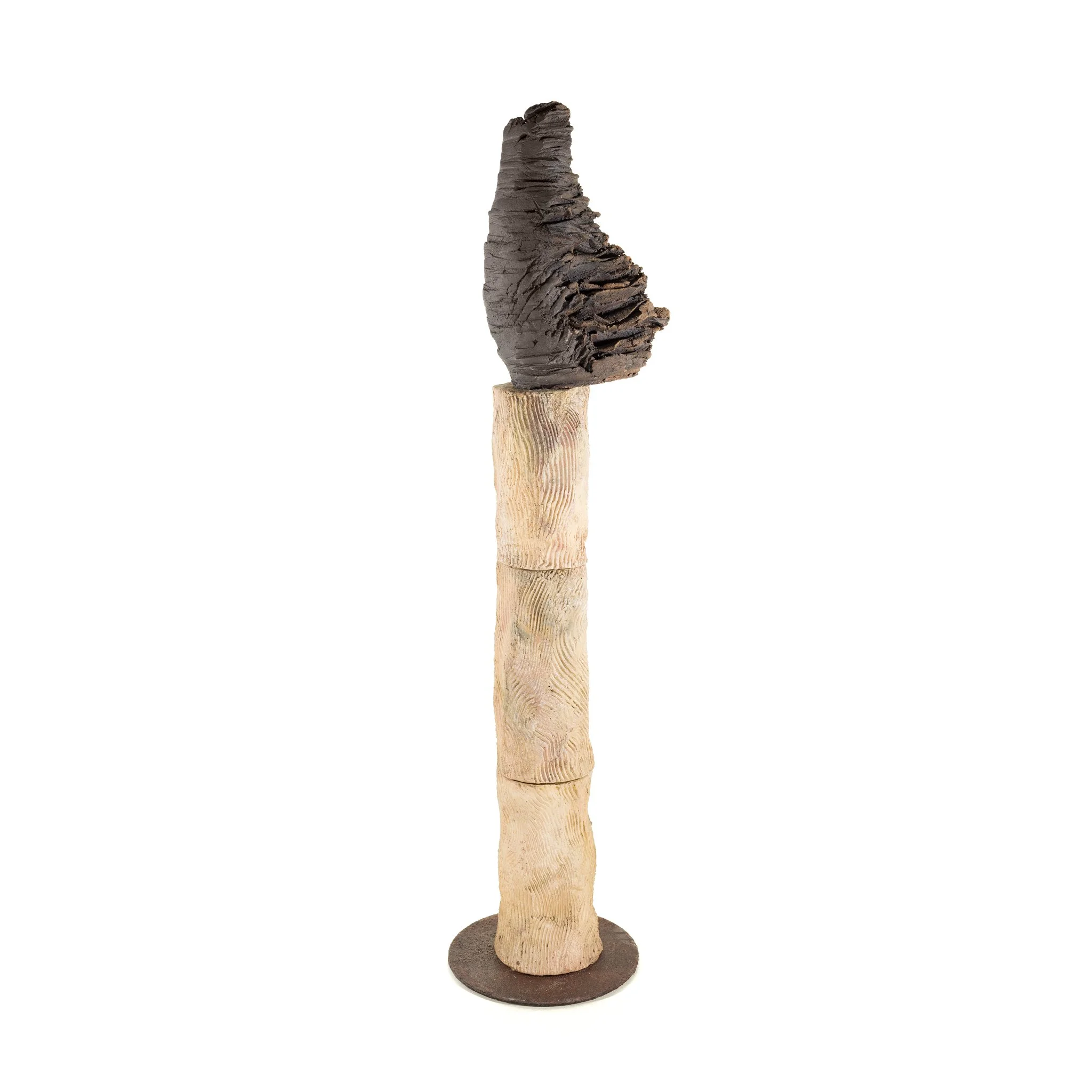 Stoneware, oxides and engobes. Reduction firing at 1000ºC. 27 x 14 x 131 (cm)