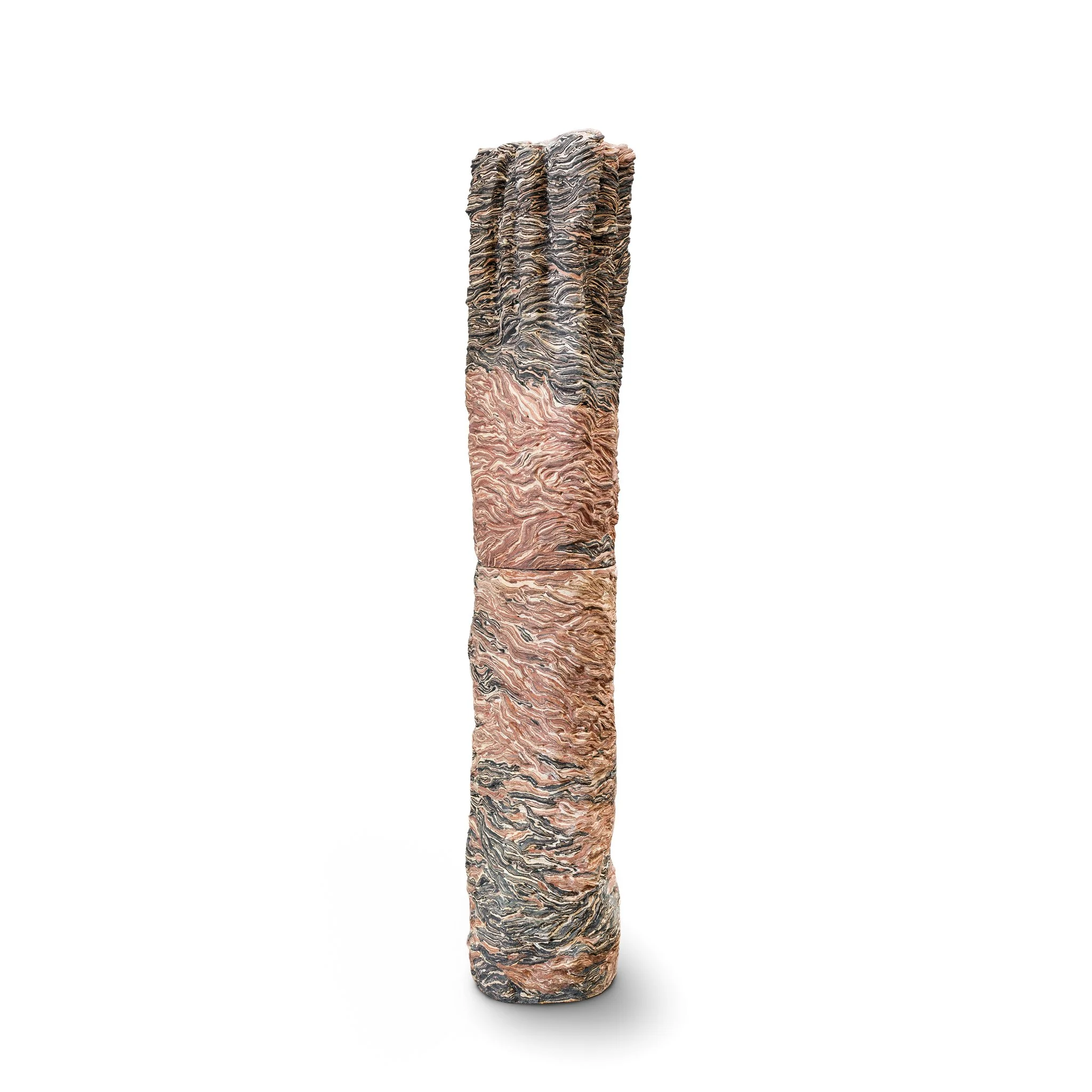 Pigmented stoneware clay and oxides. Fired at 1250ºC. 175 x 35 x 32 (cm)
