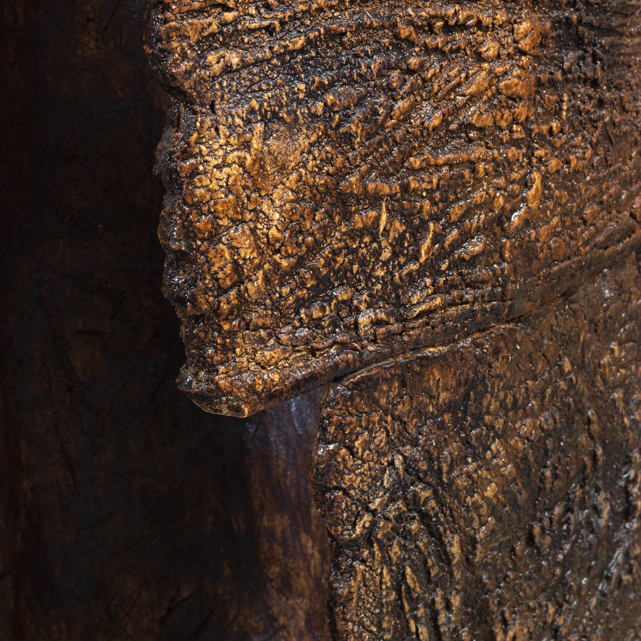 Close-up of a ceramic work by João Carqueijeiro.