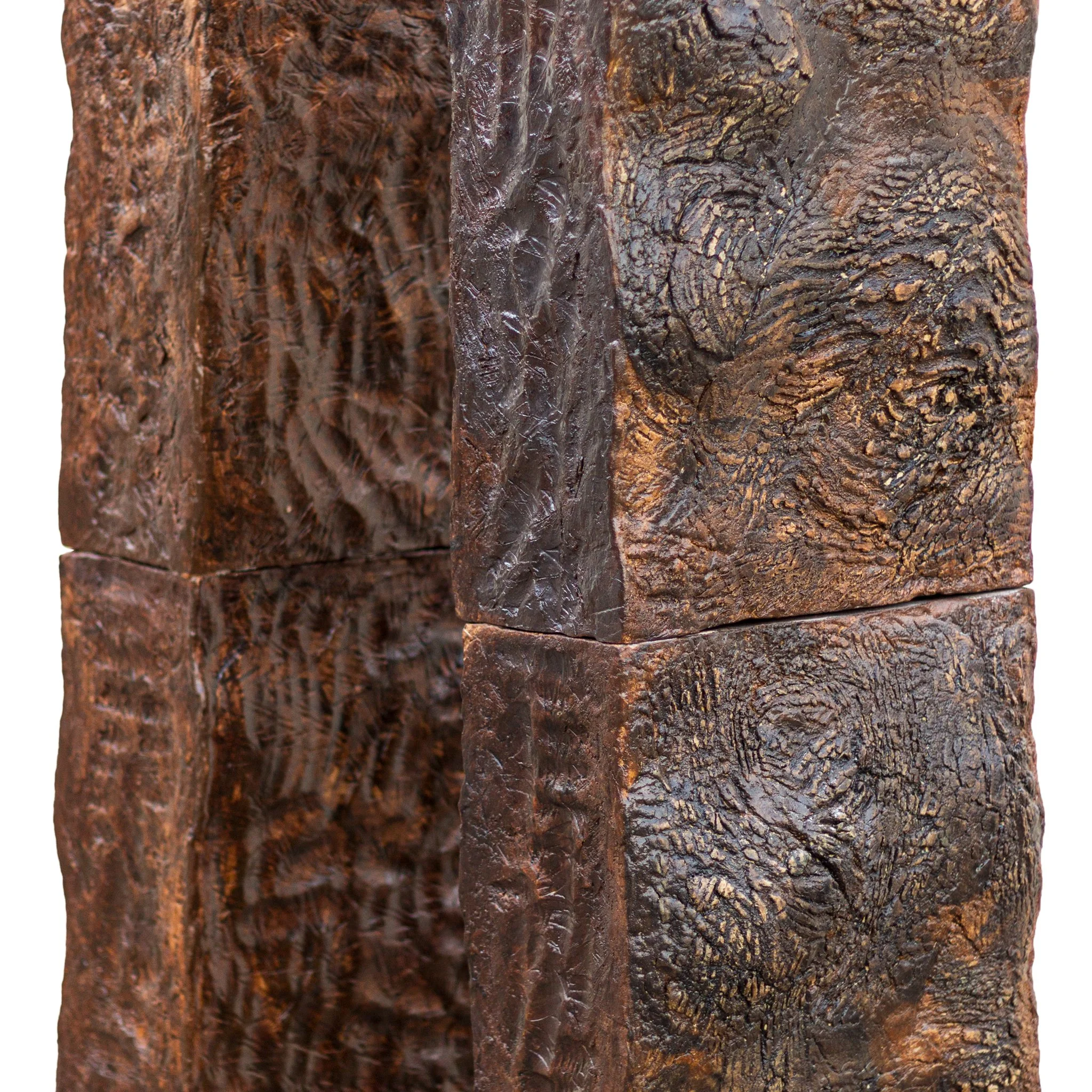 Refractory clay, oxides and glazes. Fired at 1220ºC. 36 x 22 x 176 (cm) (4 stacked modules)
