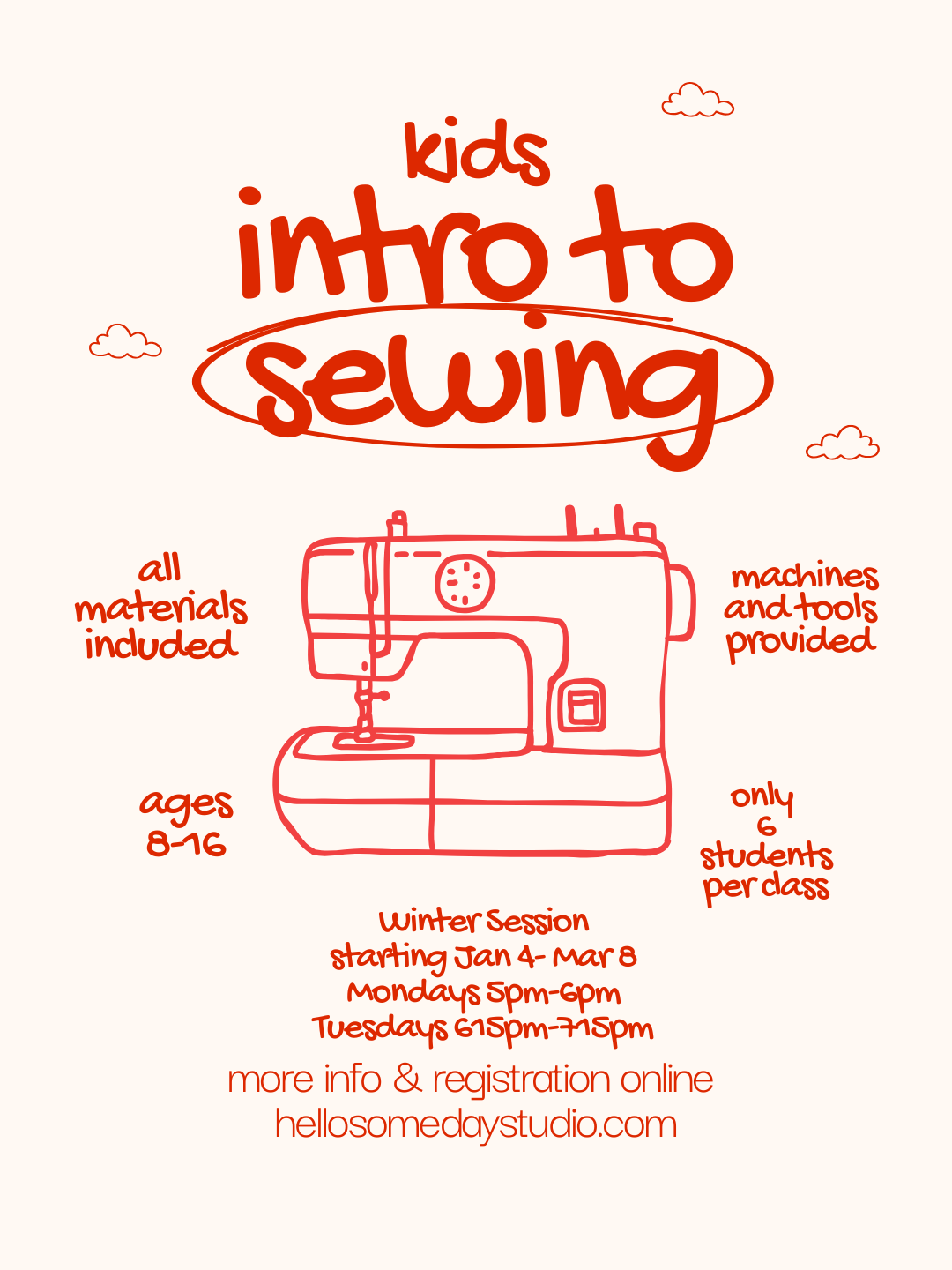 Kids Intro to Sewing - Winter Session