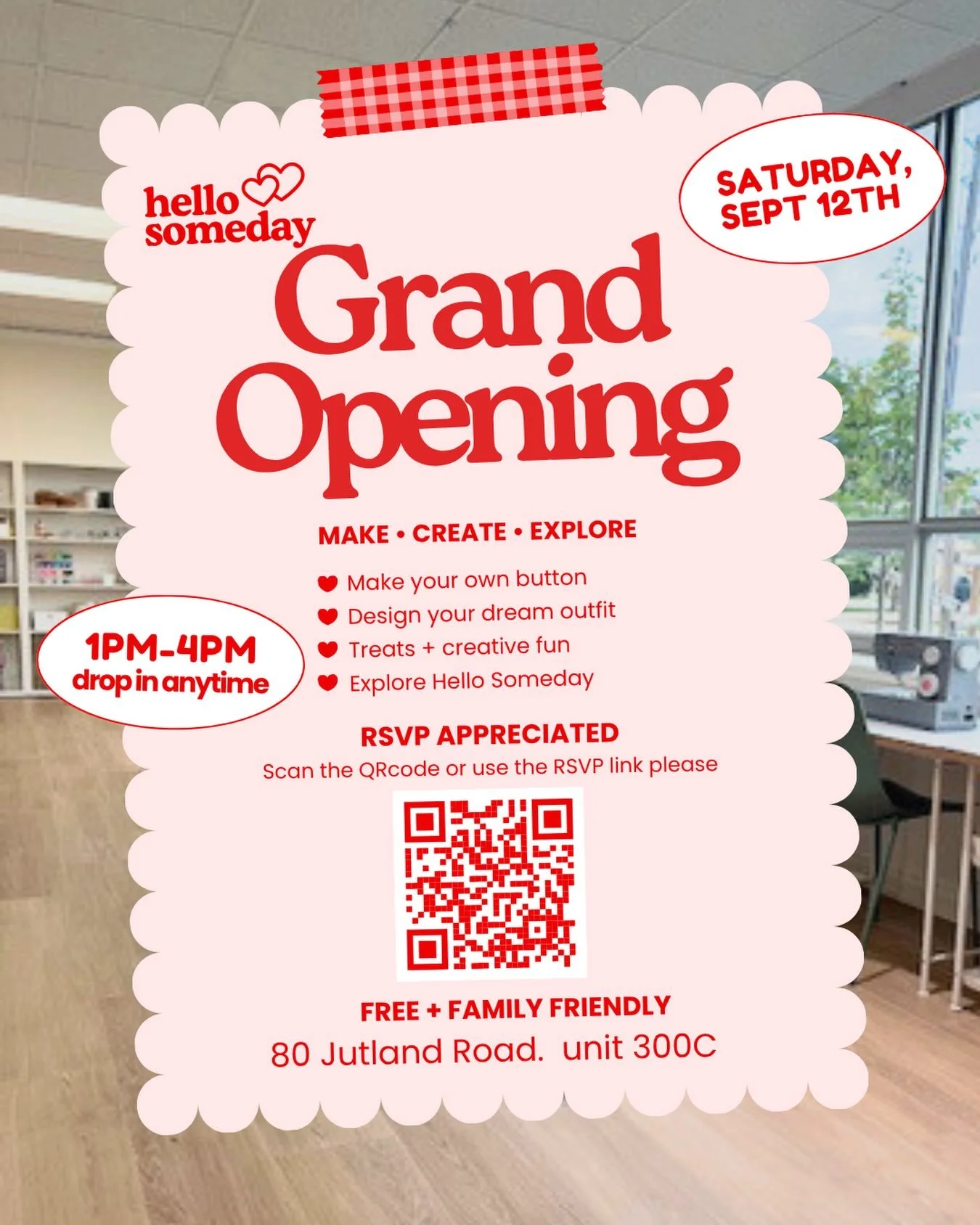 ✨ WE&rsquo;RE HAVING A PARTY! ✨

Hello Someday is officially opening its doors and I&rsquo;d LOVE for you to come celebrate with us! 💕🎉
Come see the new studio, say hi, make something cute, have a little treat and help me celebrate this very big so