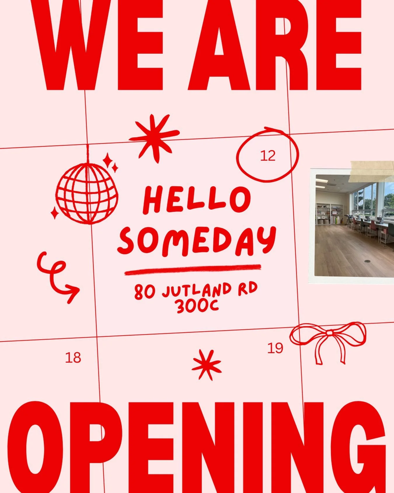 TOMORROW!! 💕✨

I can&rsquo;t believe it&rsquo;s finally here &mdash; the Hello Someday Studio Grand Opening! 🎉
Come drop in tomorrow from 1&ndash;4 PM to check out the new studio, make a little something, grab a treat and celebrate with us!

✨ Simp