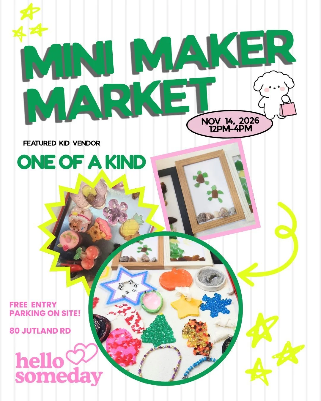 ✨ MEET THE MAKER: ONE OF A KIND! ✨

Little treasures, big creativity! 💕🎨

Next up in our Mini Maker Spotlight is One of a Kind! 🌈 Bringing a whole lot of handmade cuteness to our market with sea glass art creations, adorable fridge magnets, clay p
